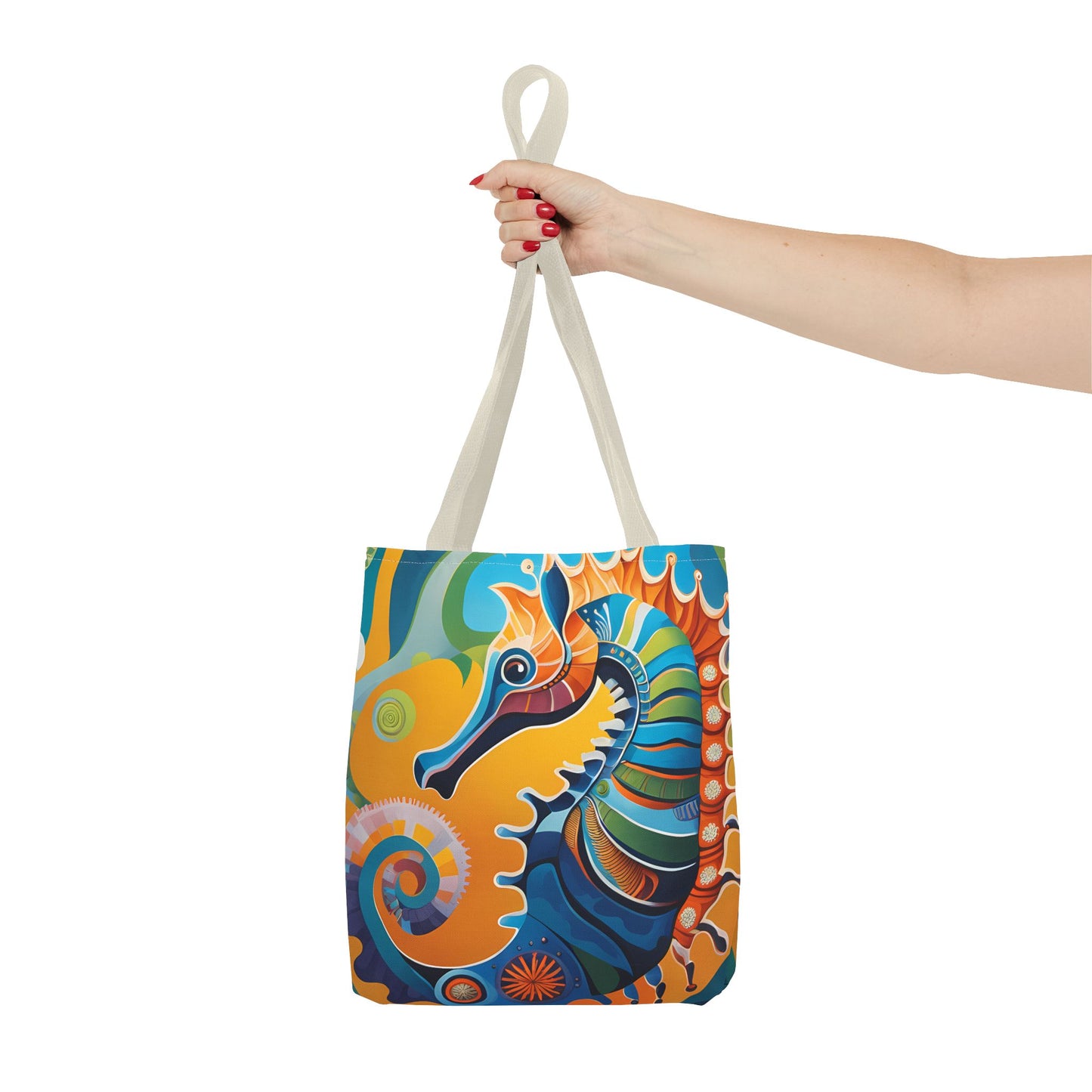 Psychedelic Seahorse Tote Bag