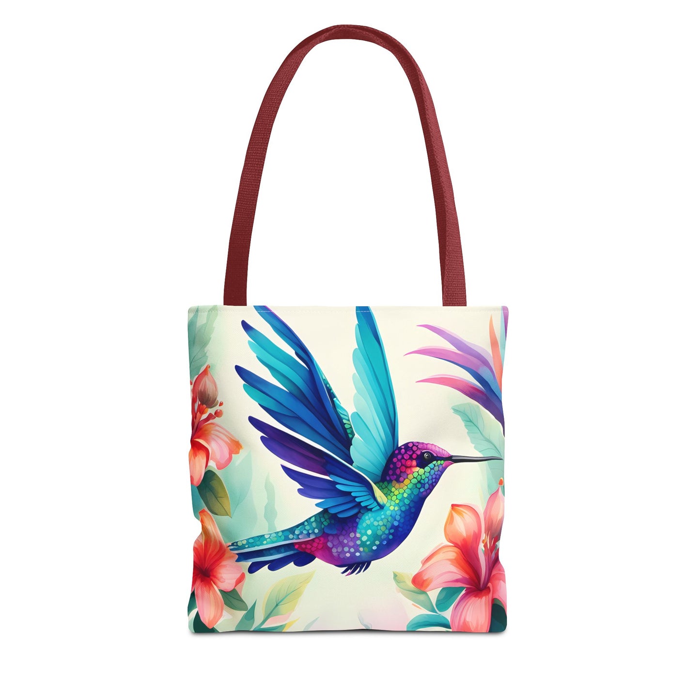 Floral Hummingbird Tote Bag
