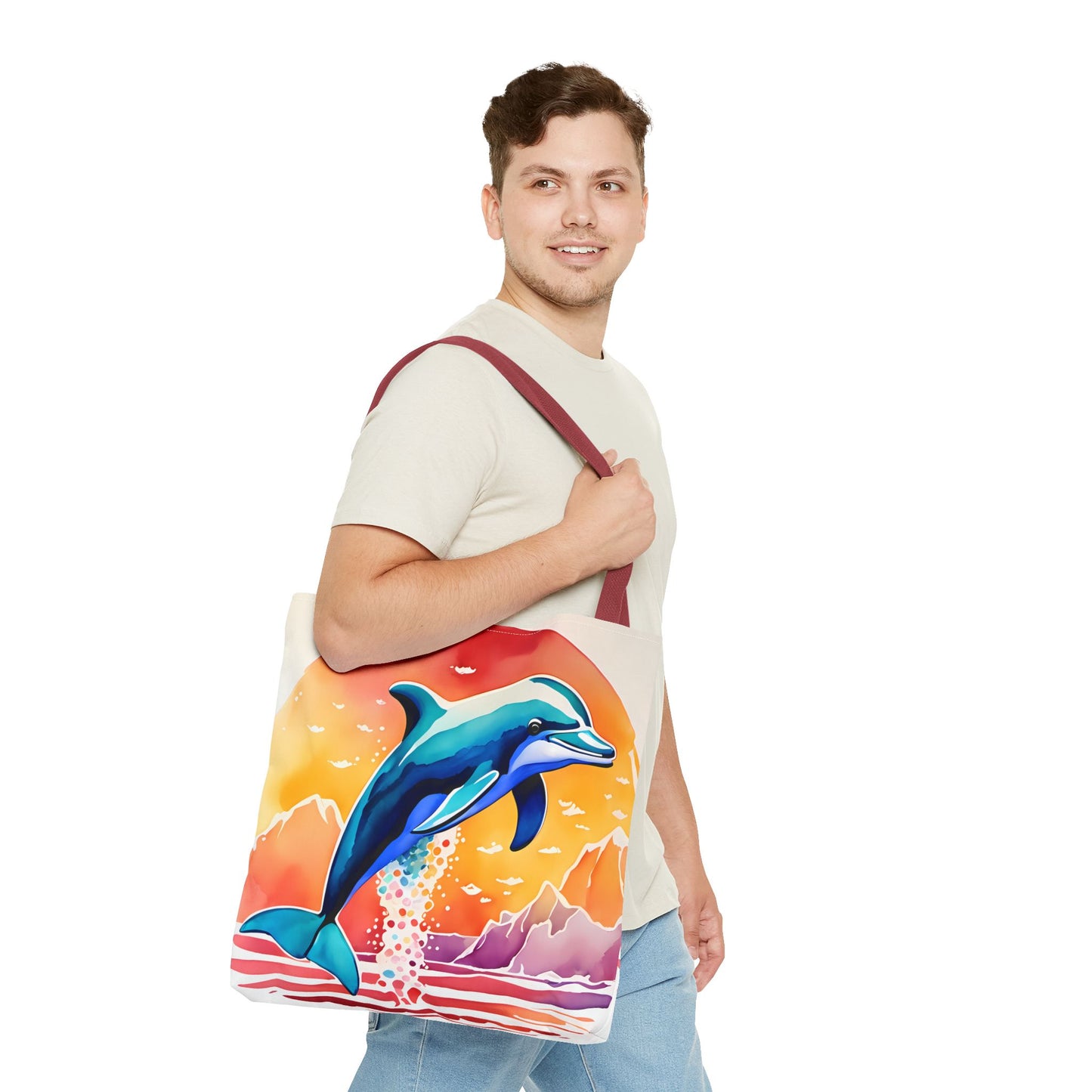 Sunset Dolphin Tote Bag