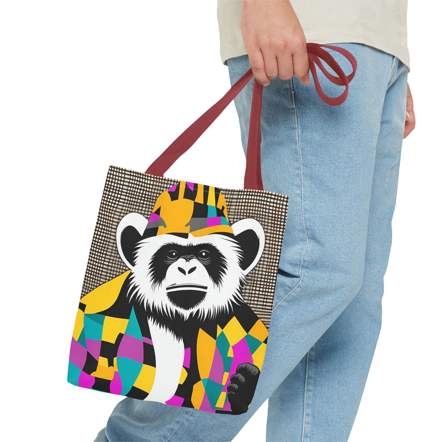 Geometric Monkey Tote Bag