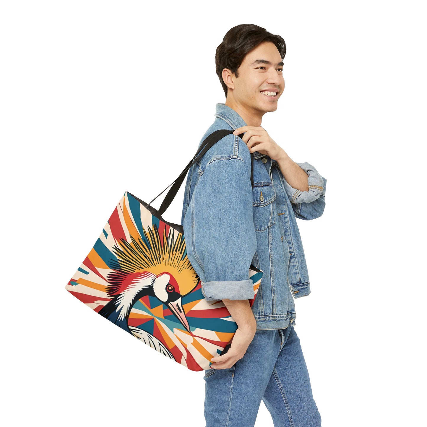 Crazy Crowned Crane Tote Bag