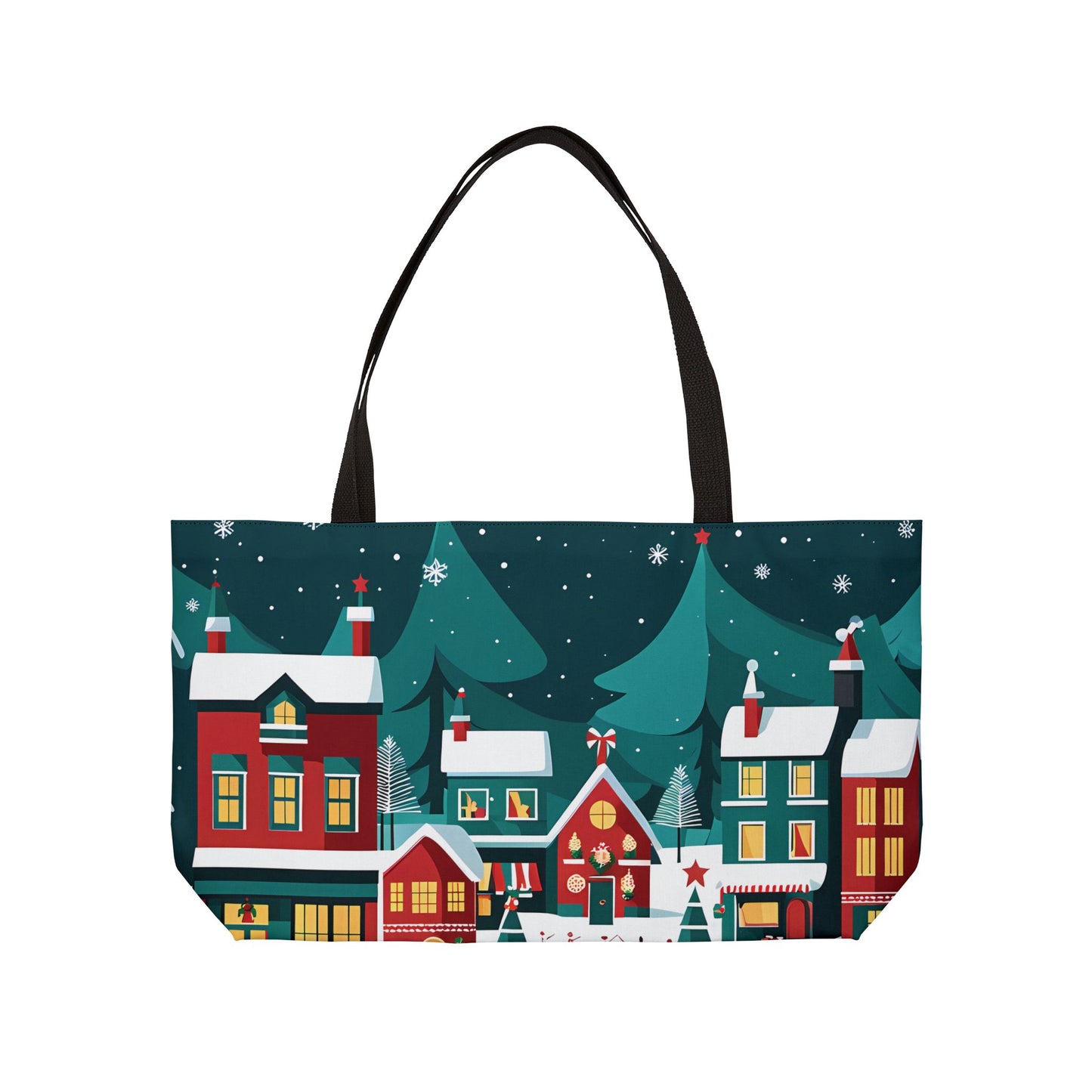 Snowy Christmas Town Tote Bag