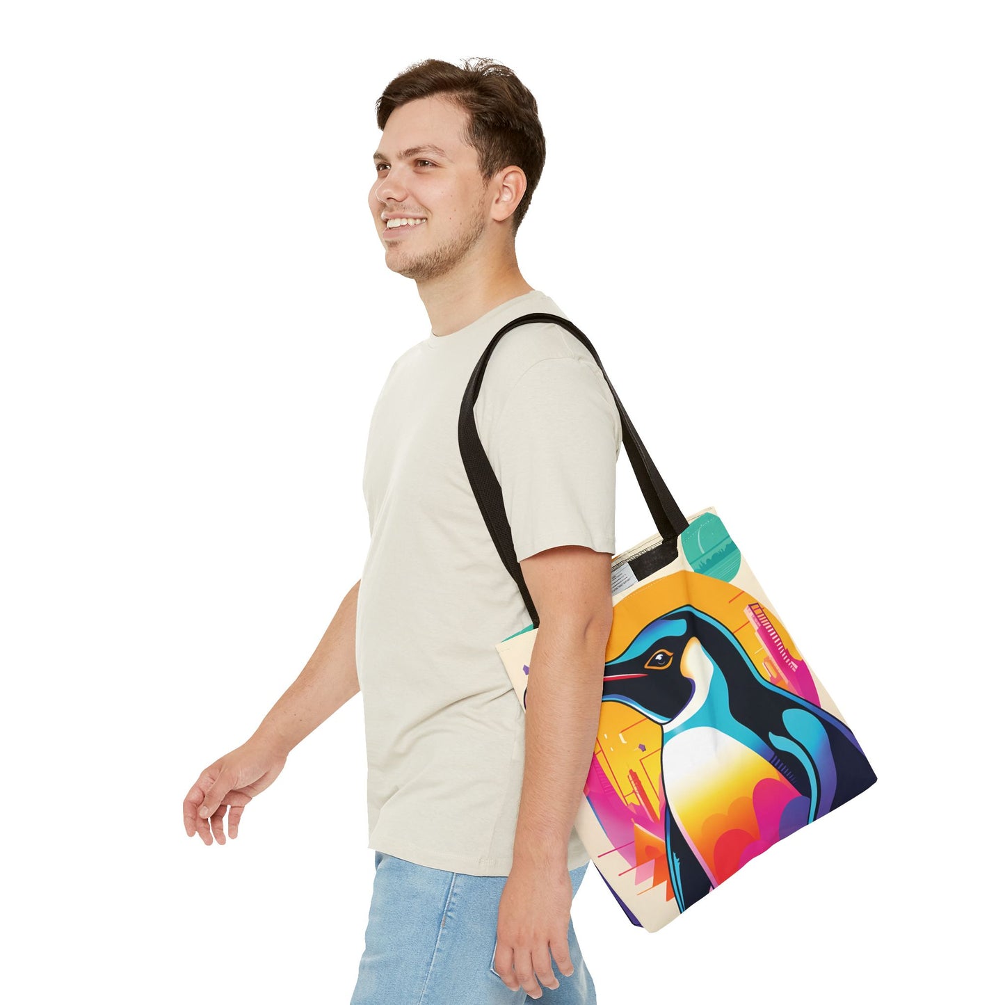 Penguin Cityscape Tote Bag
