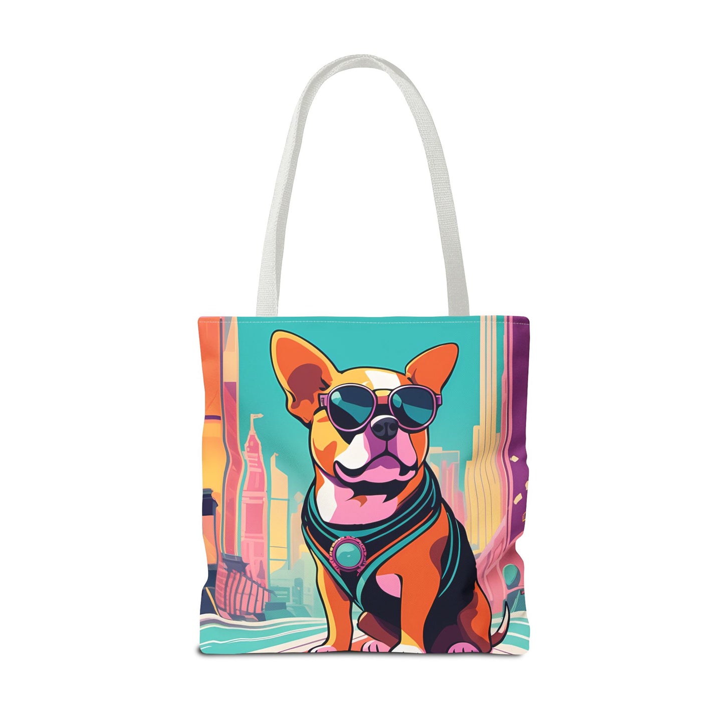 Cool Dog Cityscape Tote Bag