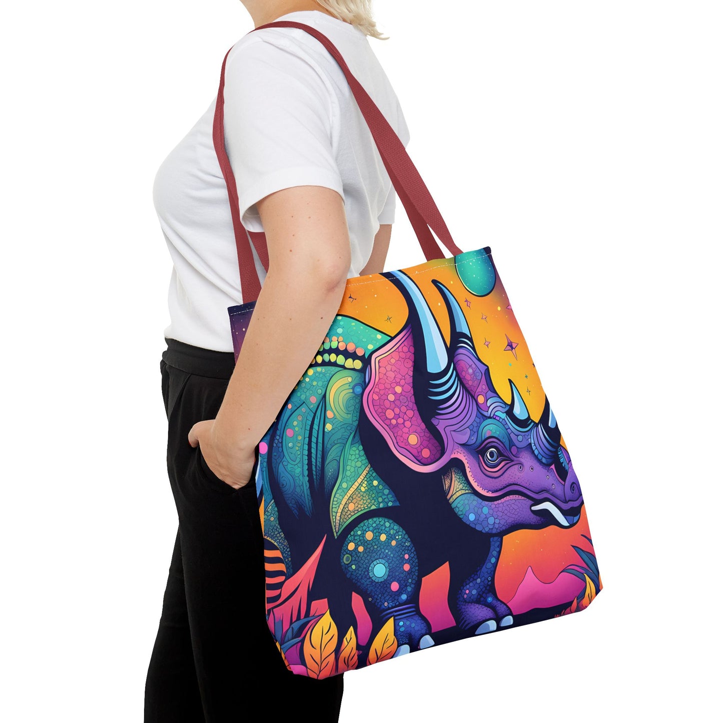 Cosmic Triceratops Tote Bag