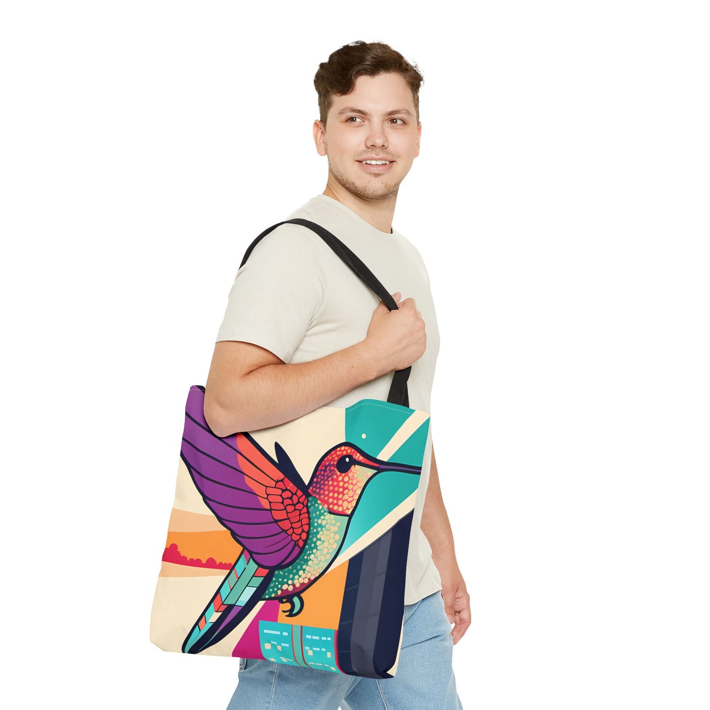 Colorful City Hummingbird Tote Bag