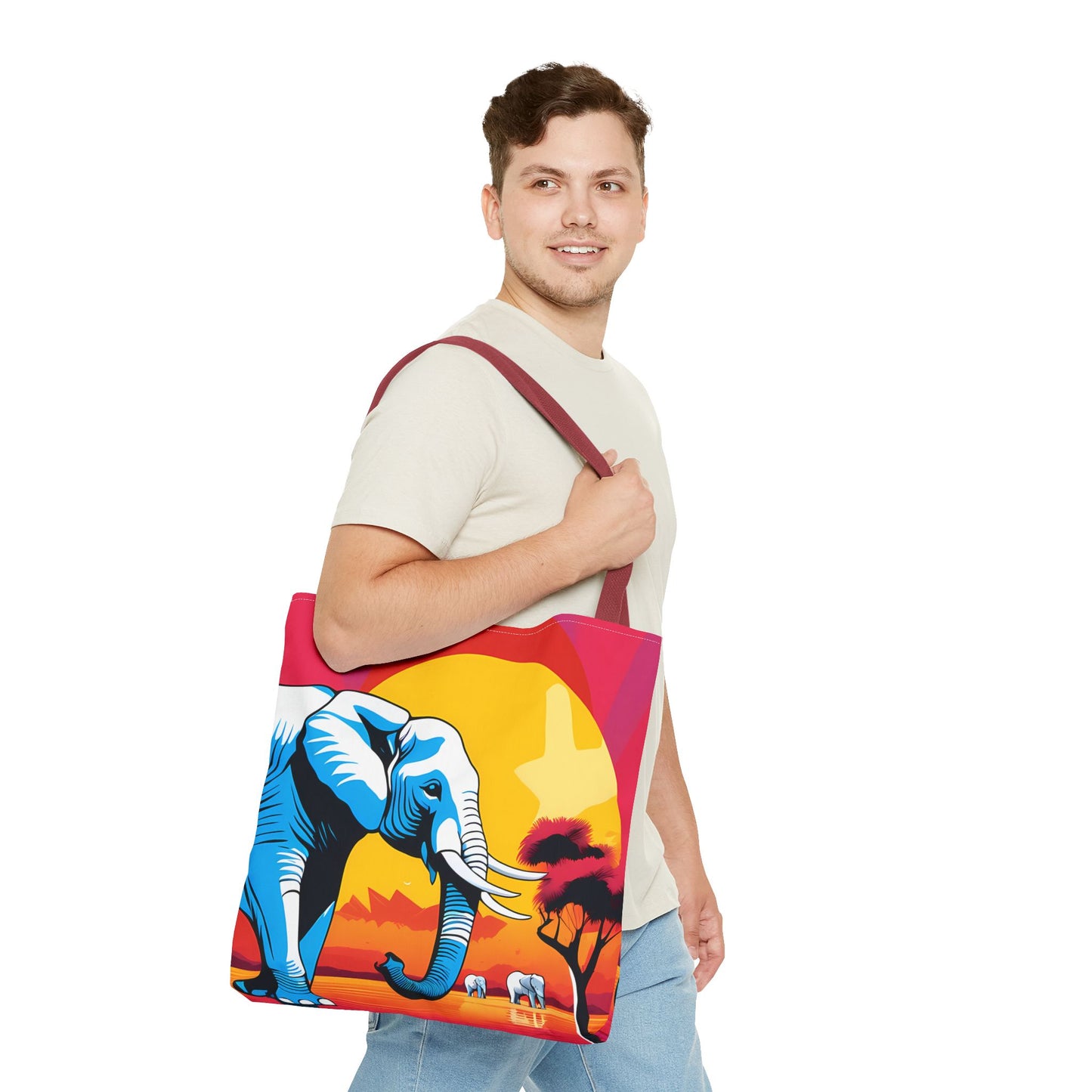 Safari Sunset Elephant Tote Bag