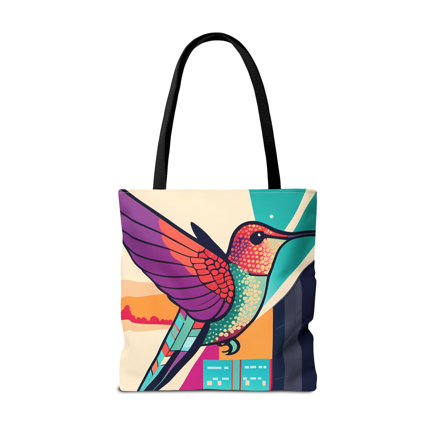 Colorful City Hummingbird Tote Bag