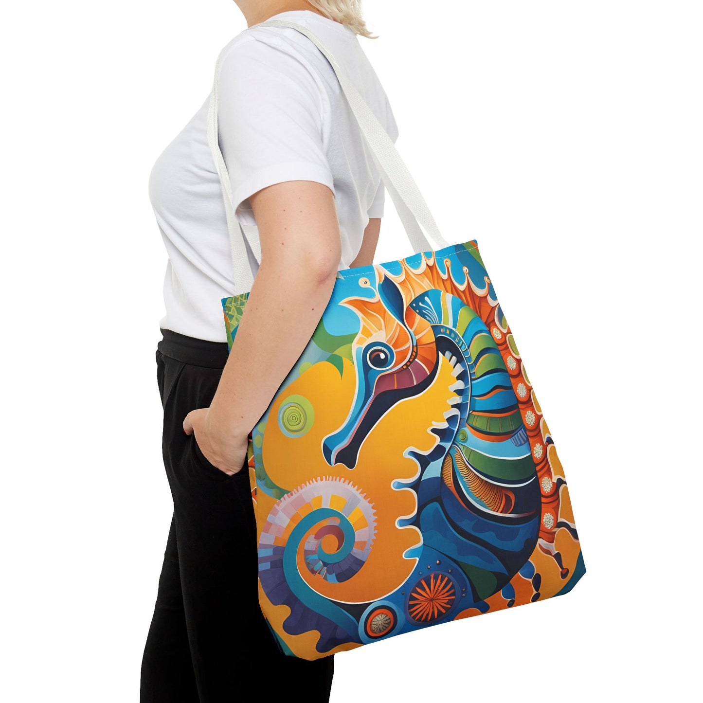Psychedelic Seahorse Tote Bag