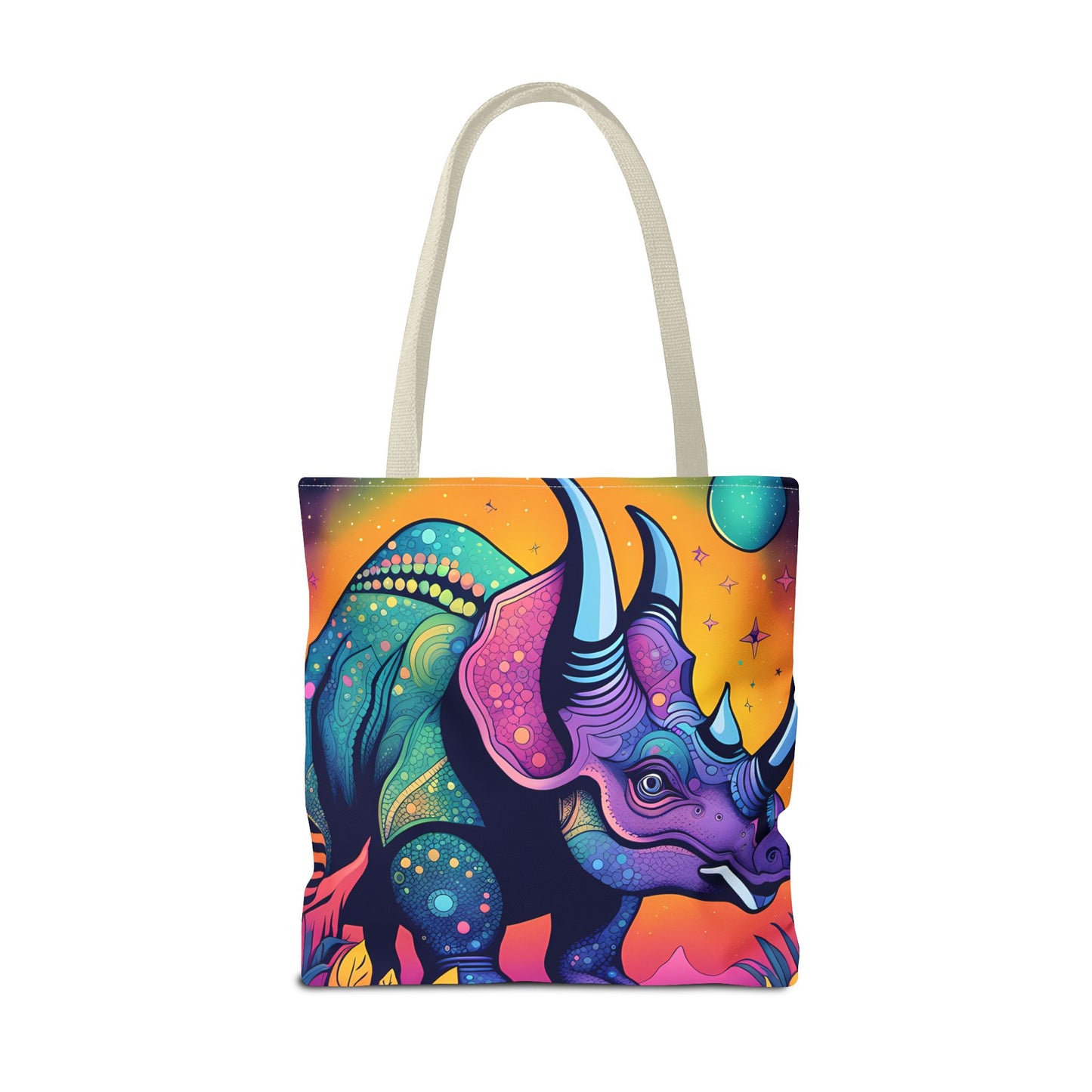 Cosmic Triceratops Tote Bag