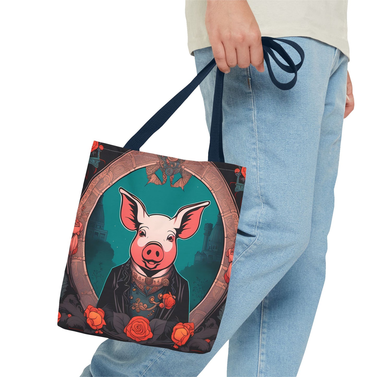 Charming Victorian Pig Tote Bag