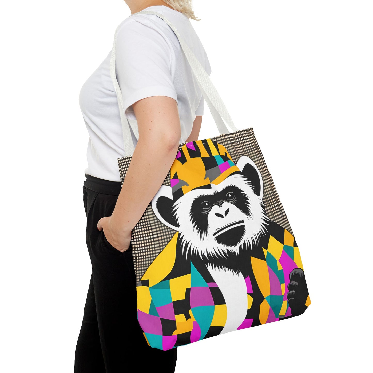 Geometric Monkey Tote Bag