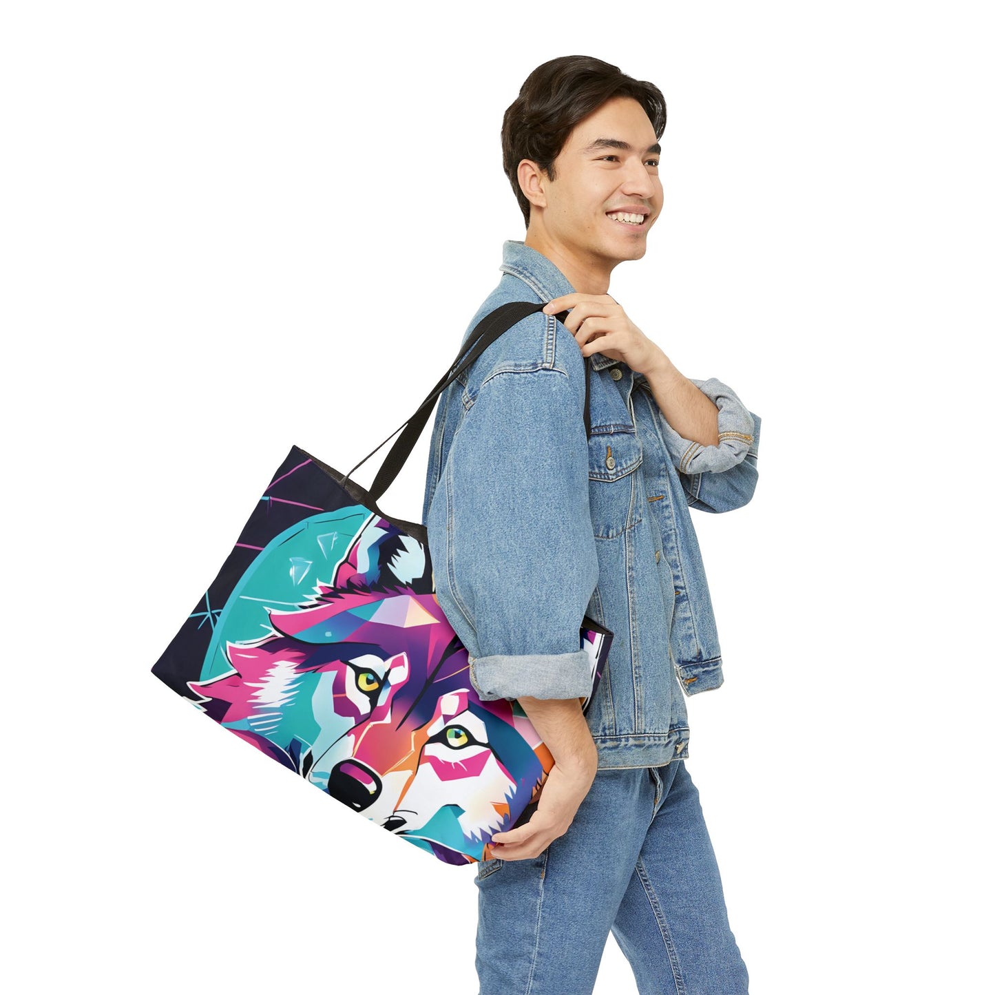 Retro Wolf Tote Bag