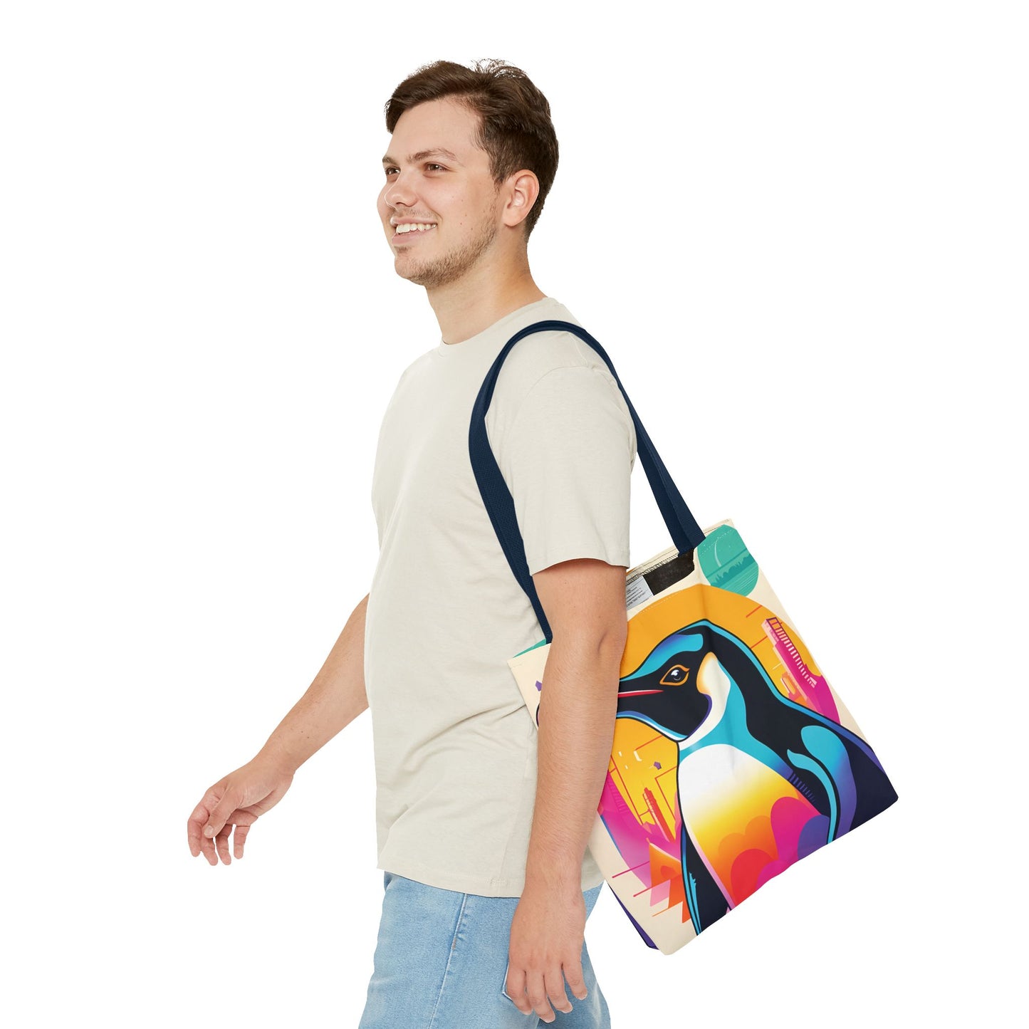 Penguin Cityscape Tote Bag