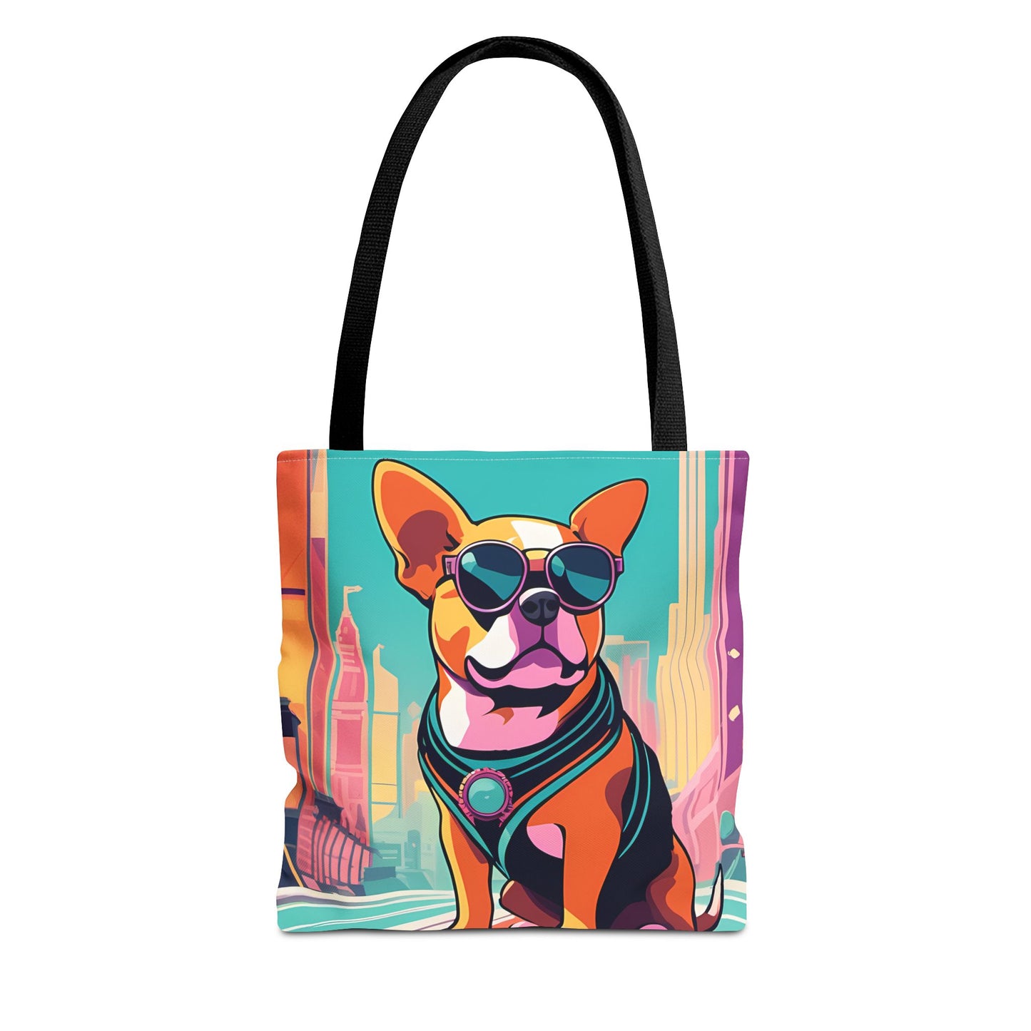 Cool Dog Cityscape Tote Bag