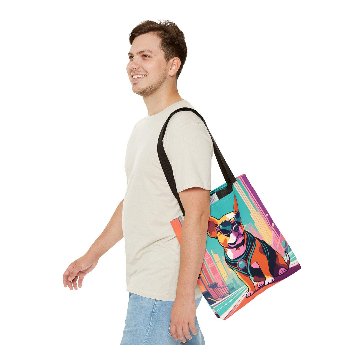 Cool Dog Cityscape Tote Bag
