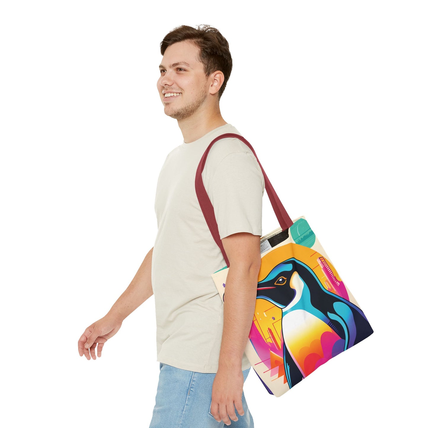 Penguin Cityscape Tote Bag