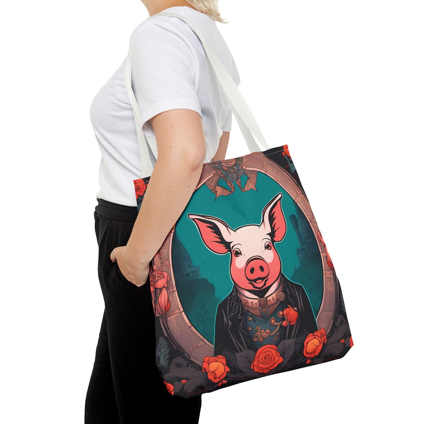 Charming Victorian Pig Tote Bag