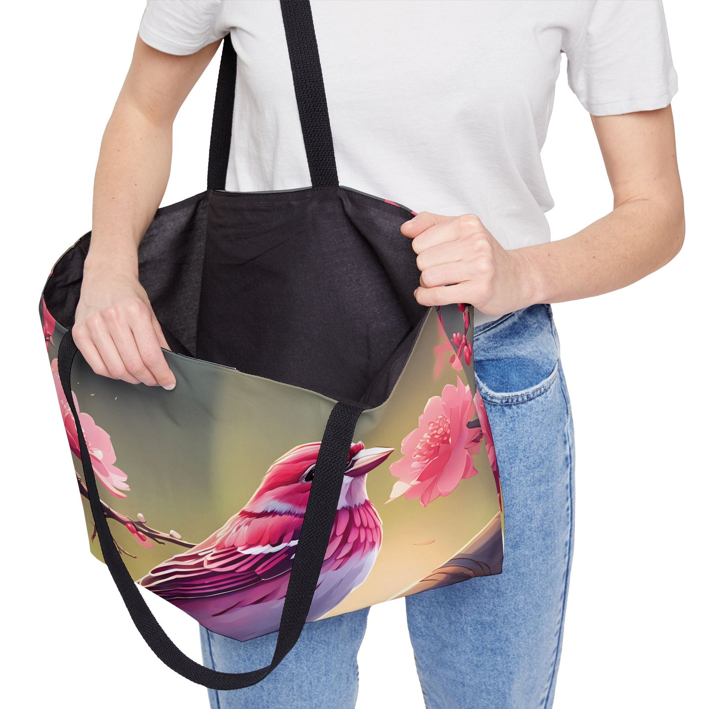Pink Finch Tote Bag