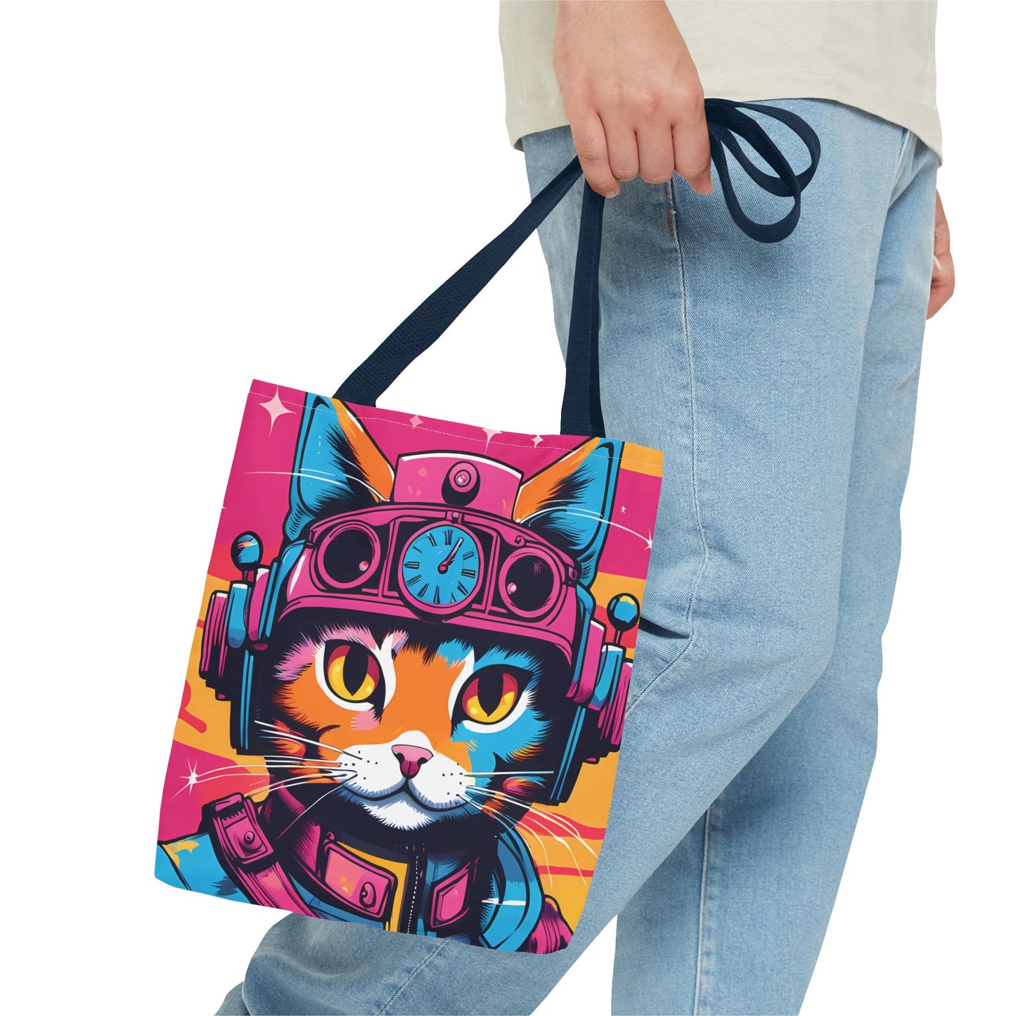 Futuristic Cat Tote Bag