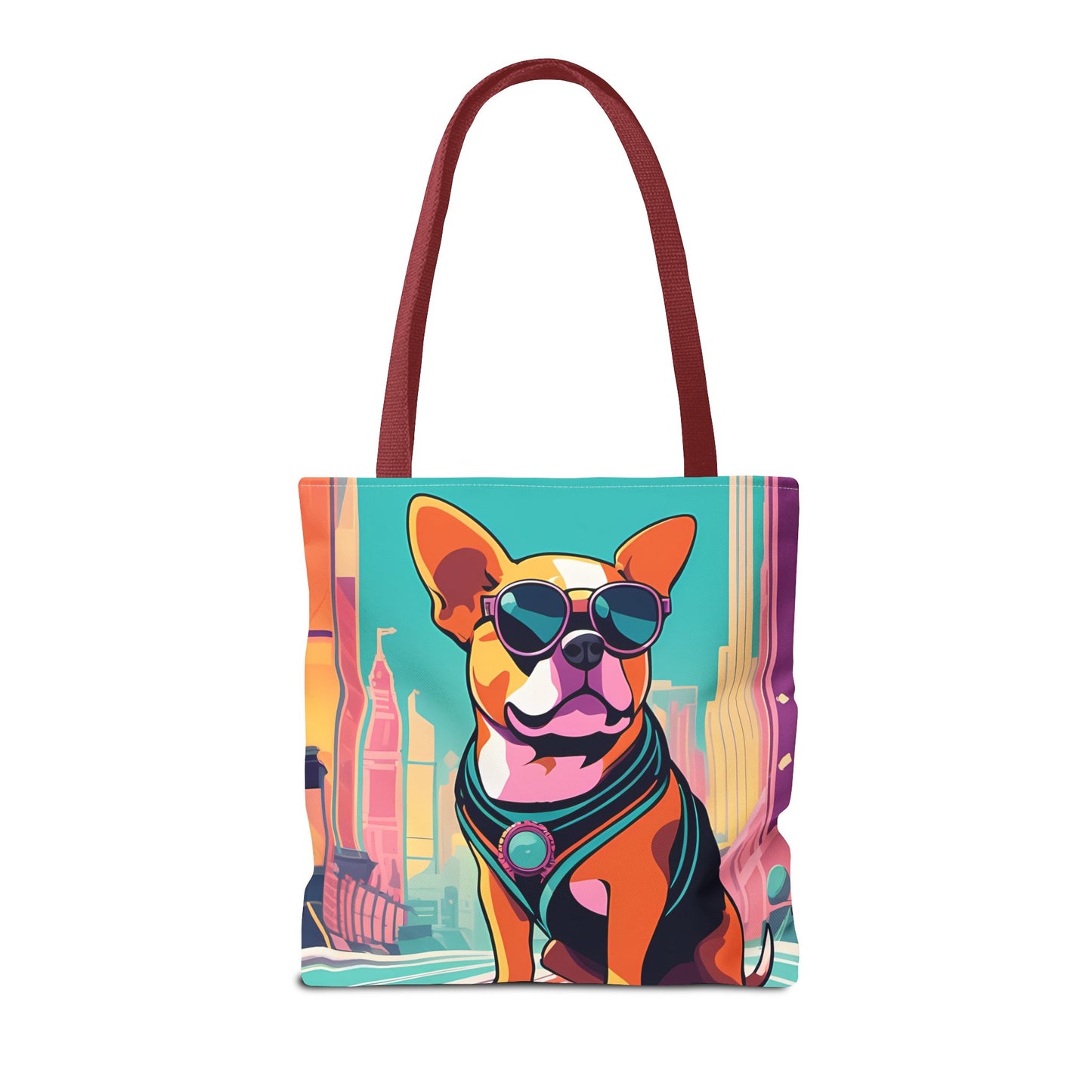 Cool Dog Cityscape Tote Bag