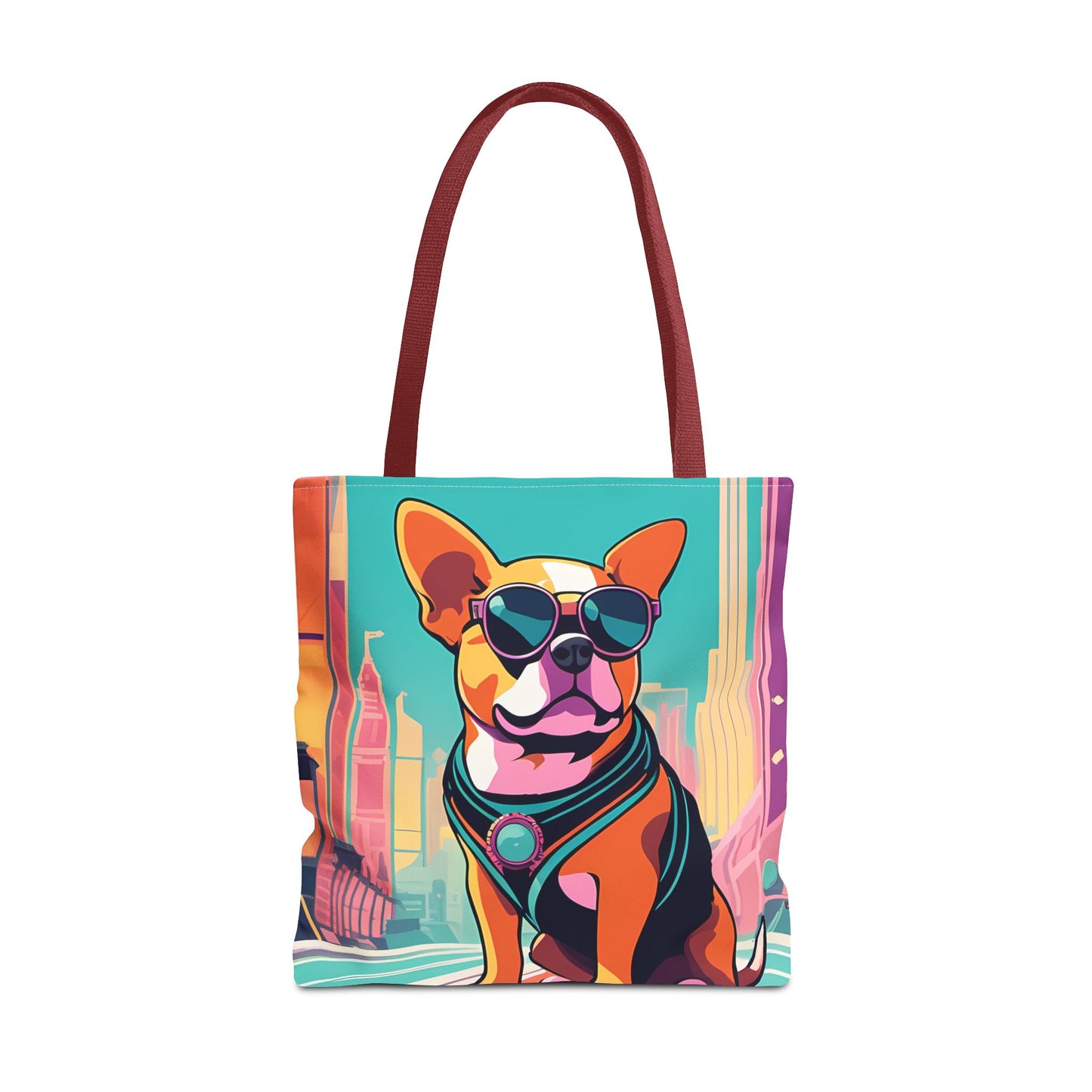 Cool Dog Cityscape Tote Bag