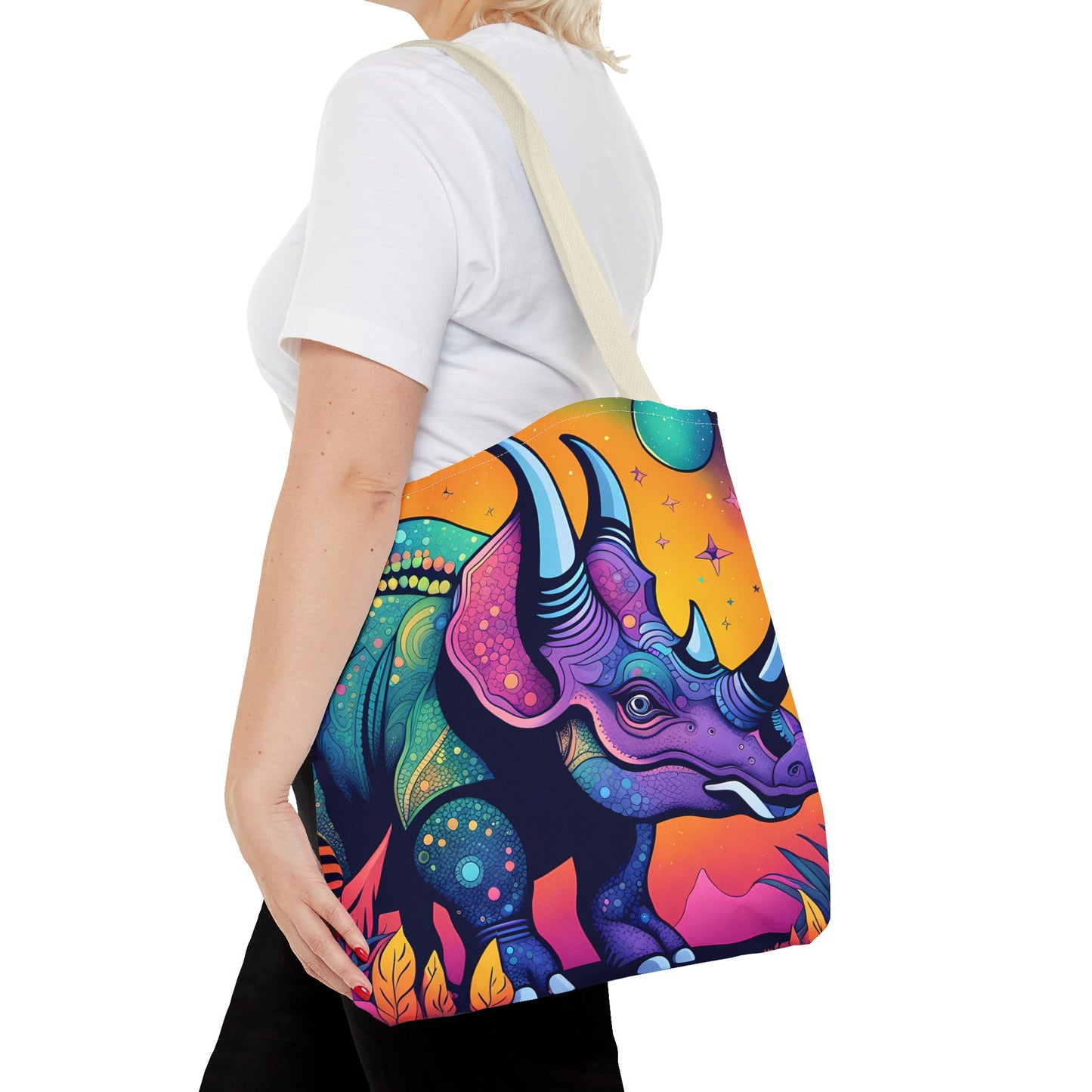 Cosmic Triceratops Tote Bag