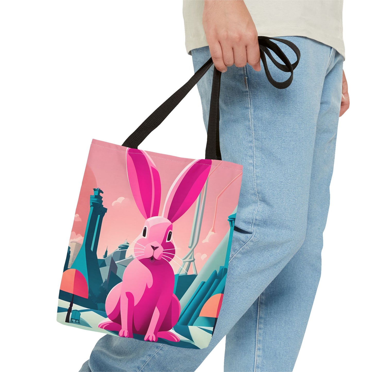 Urban Pink Rabbit Tote Bag