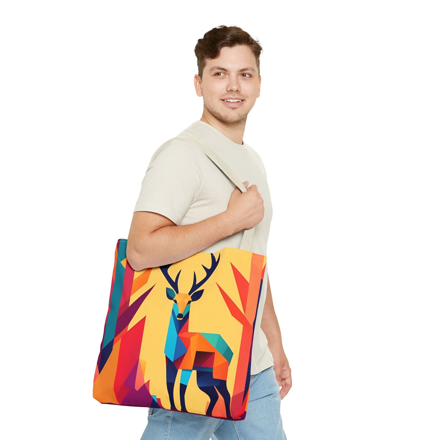 Geometric Deer Tote Bag