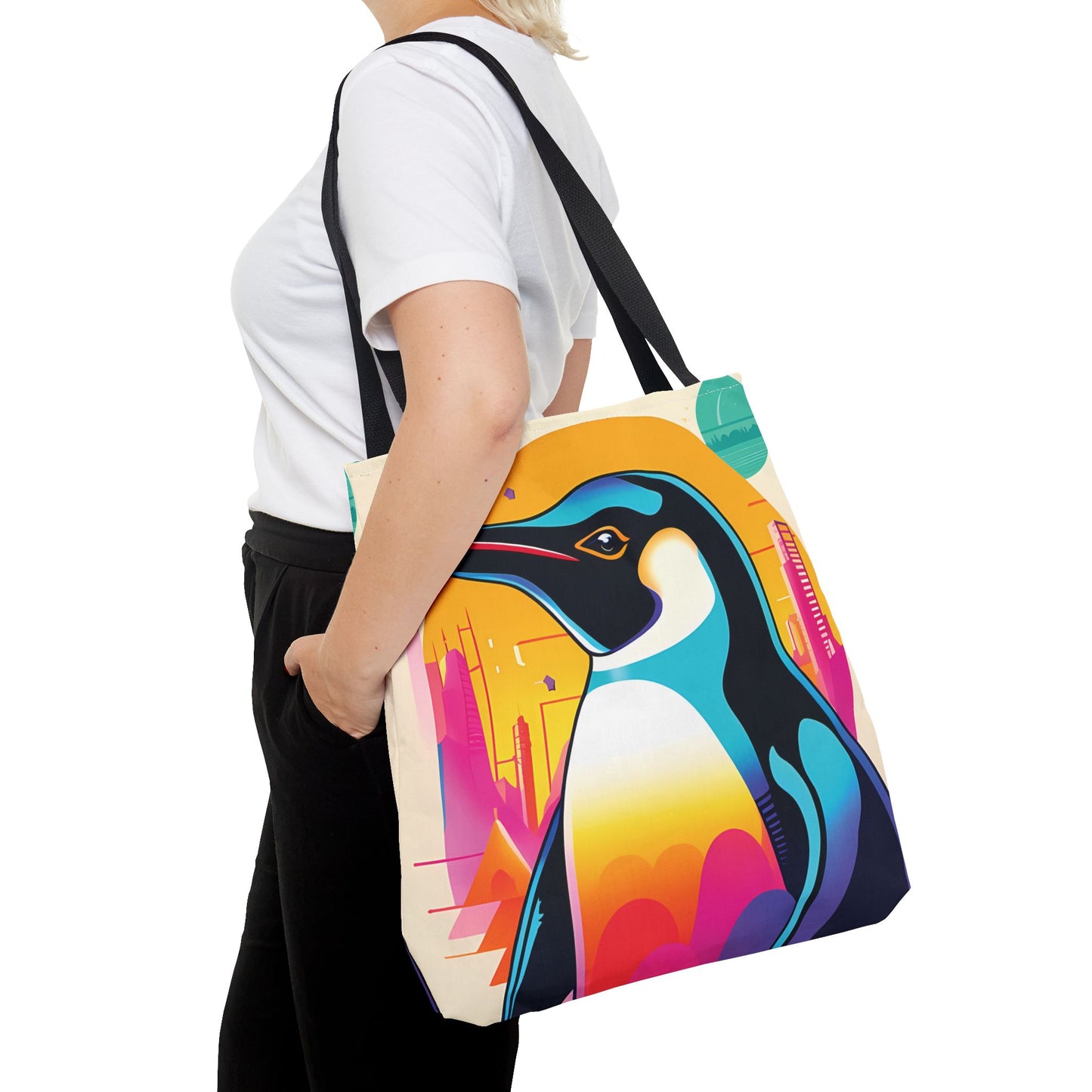 Penguin Cityscape Tote Bag