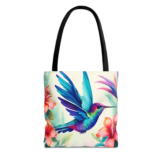 Floral Hummingbird Tote Bag