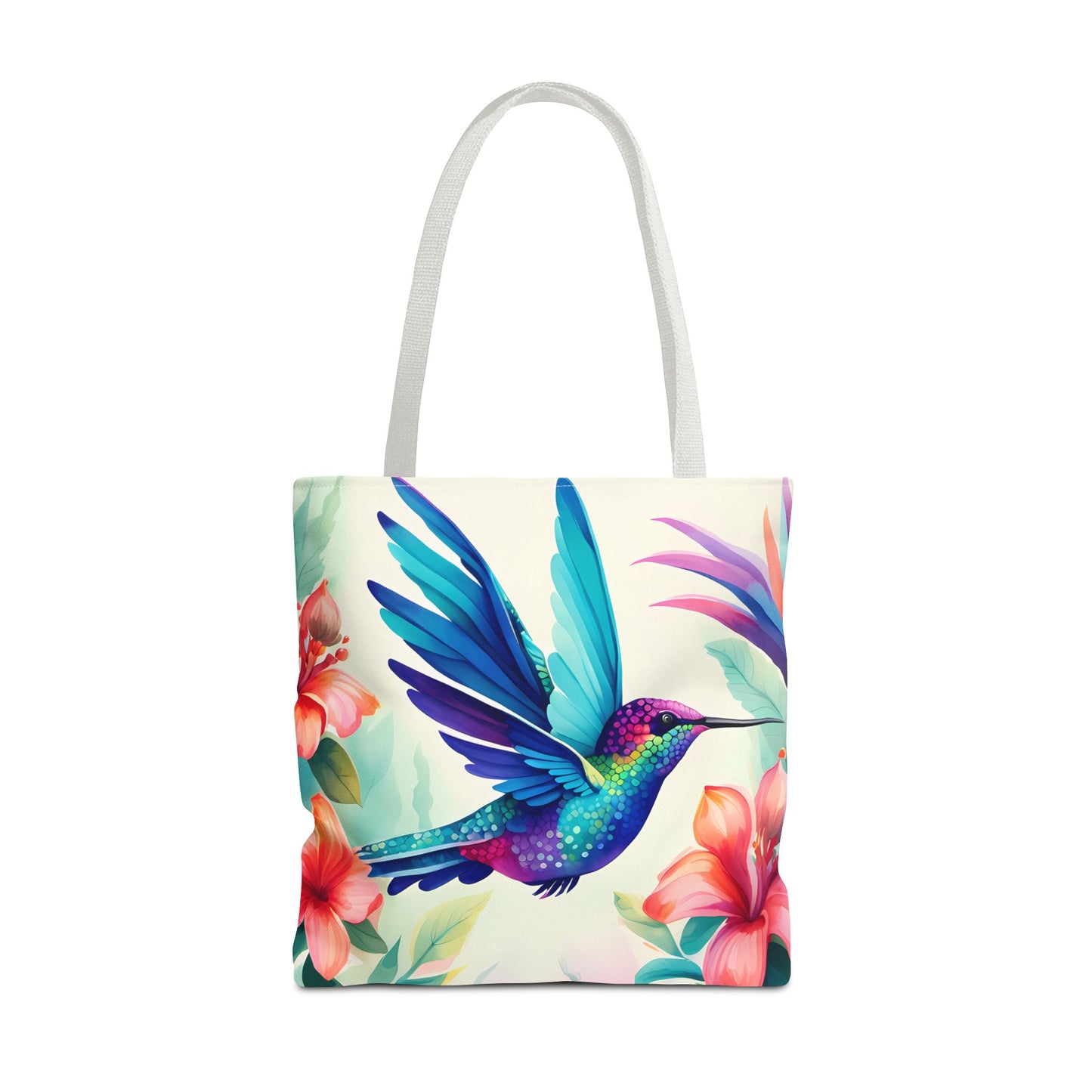 Floral Hummingbird Tote Bag