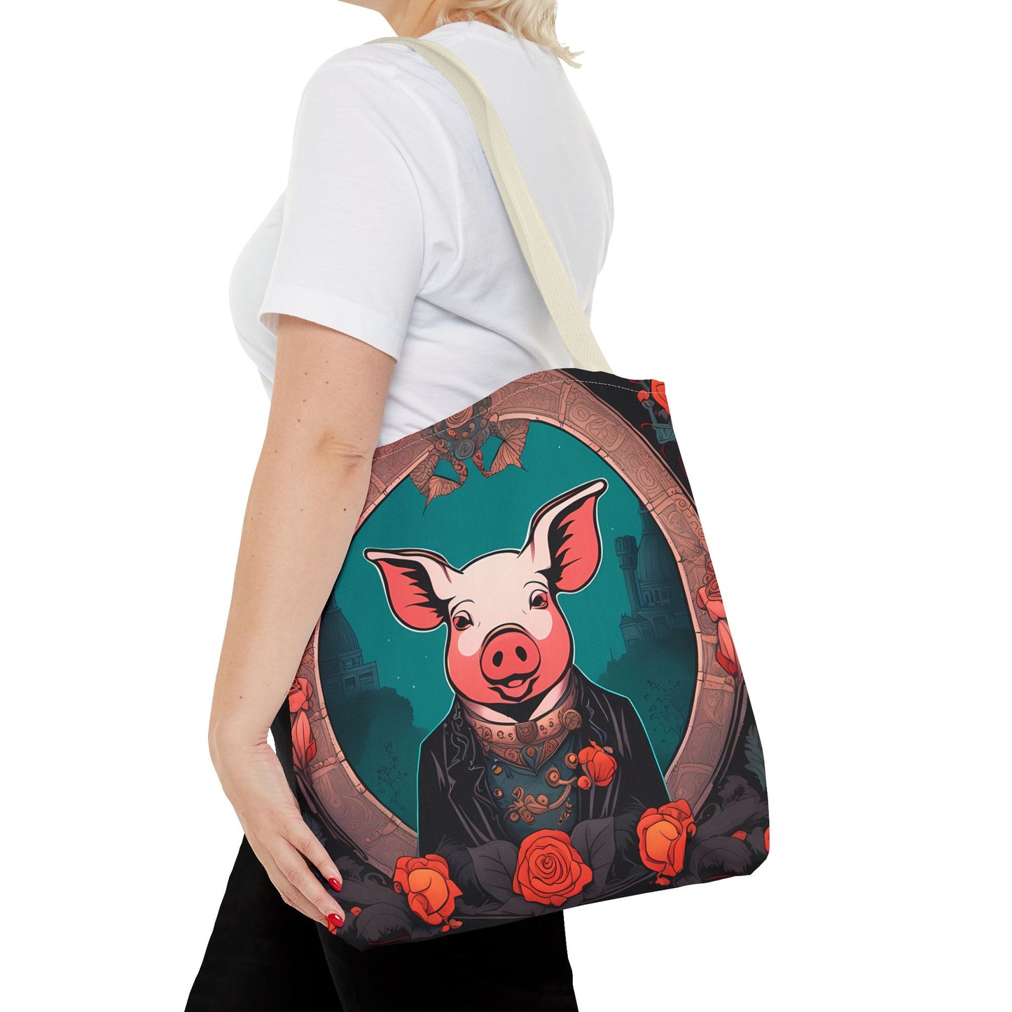 Charming Victorian Pig Tote Bag