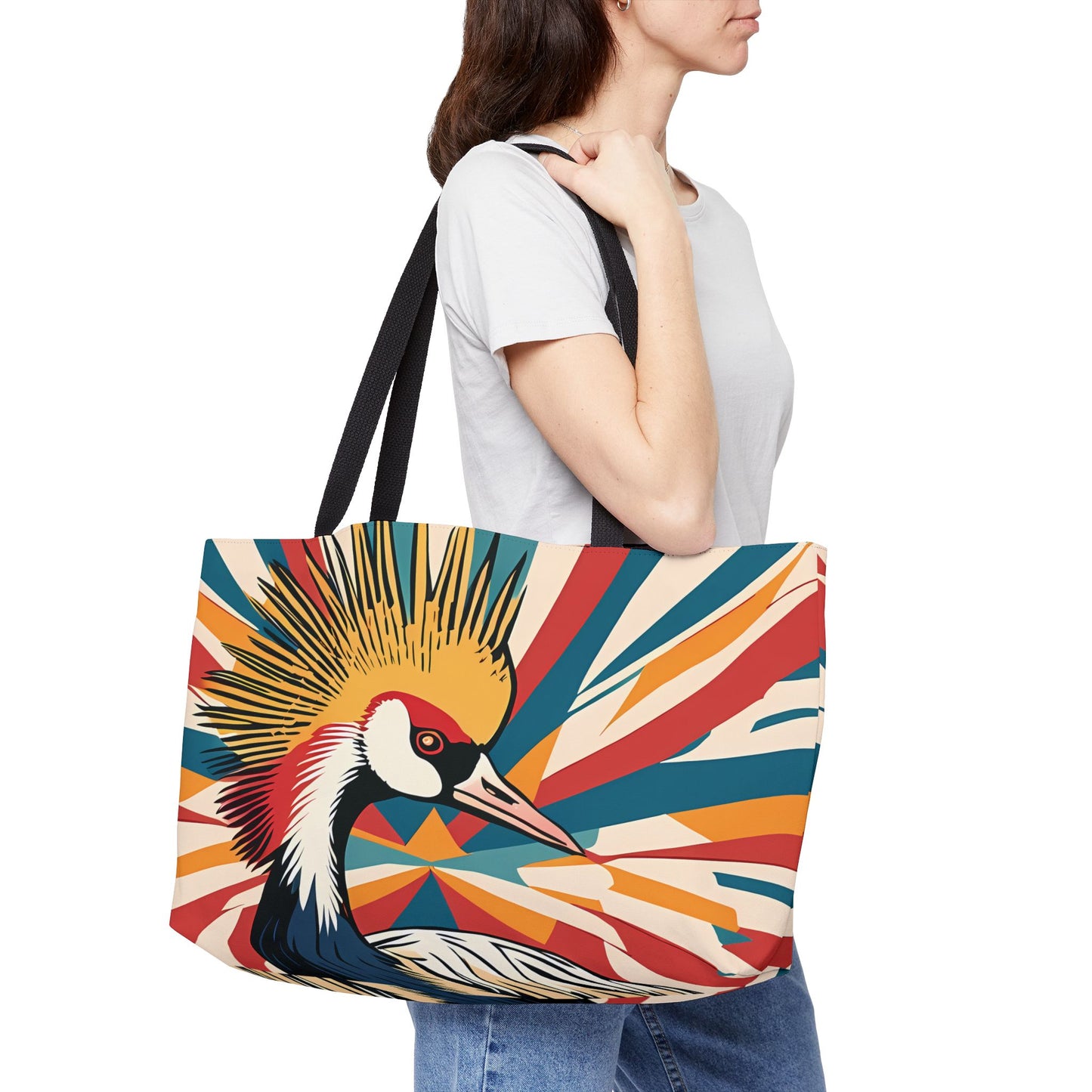 Crazy Crowned Crane Tote Bag