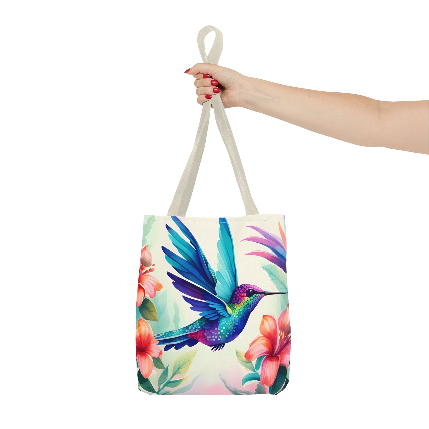 Floral Hummingbird Tote Bag