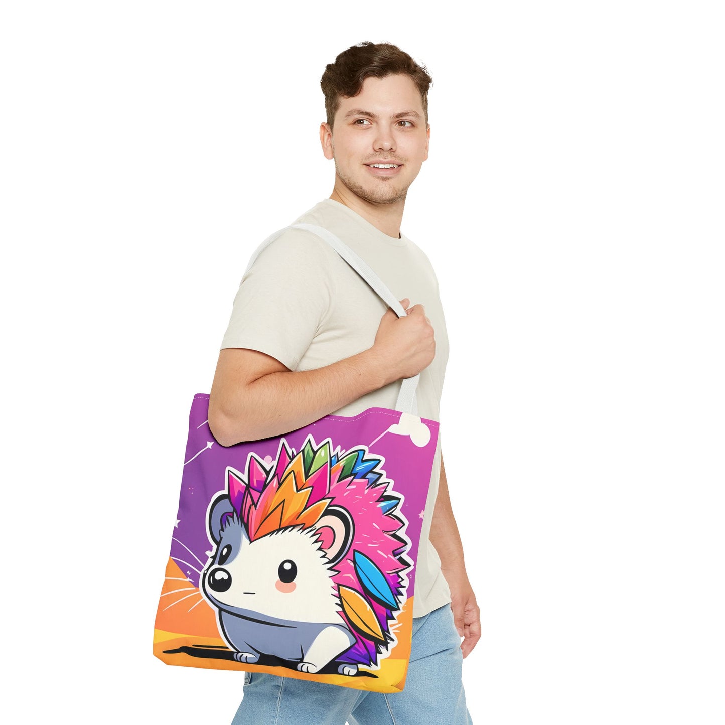Rainbow Hedgehog Tote Bag