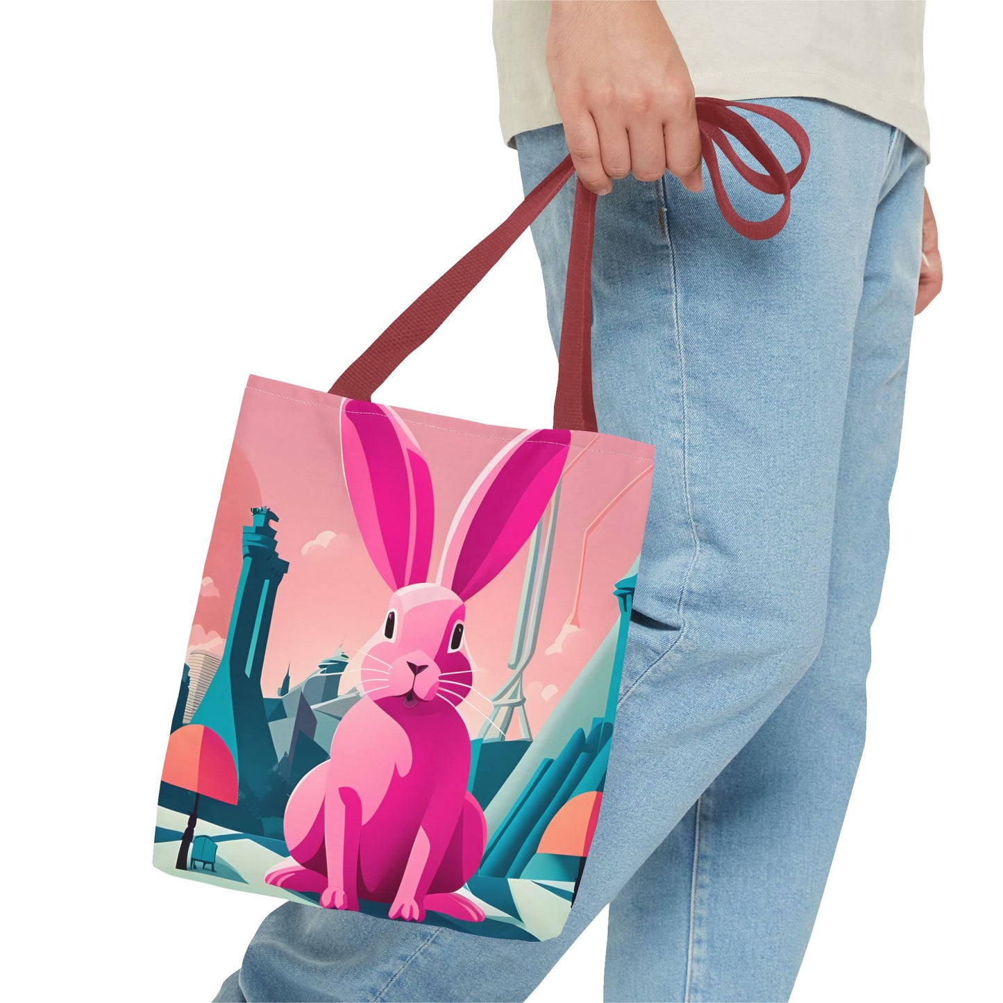 Urban Pink Rabbit Tote Bag