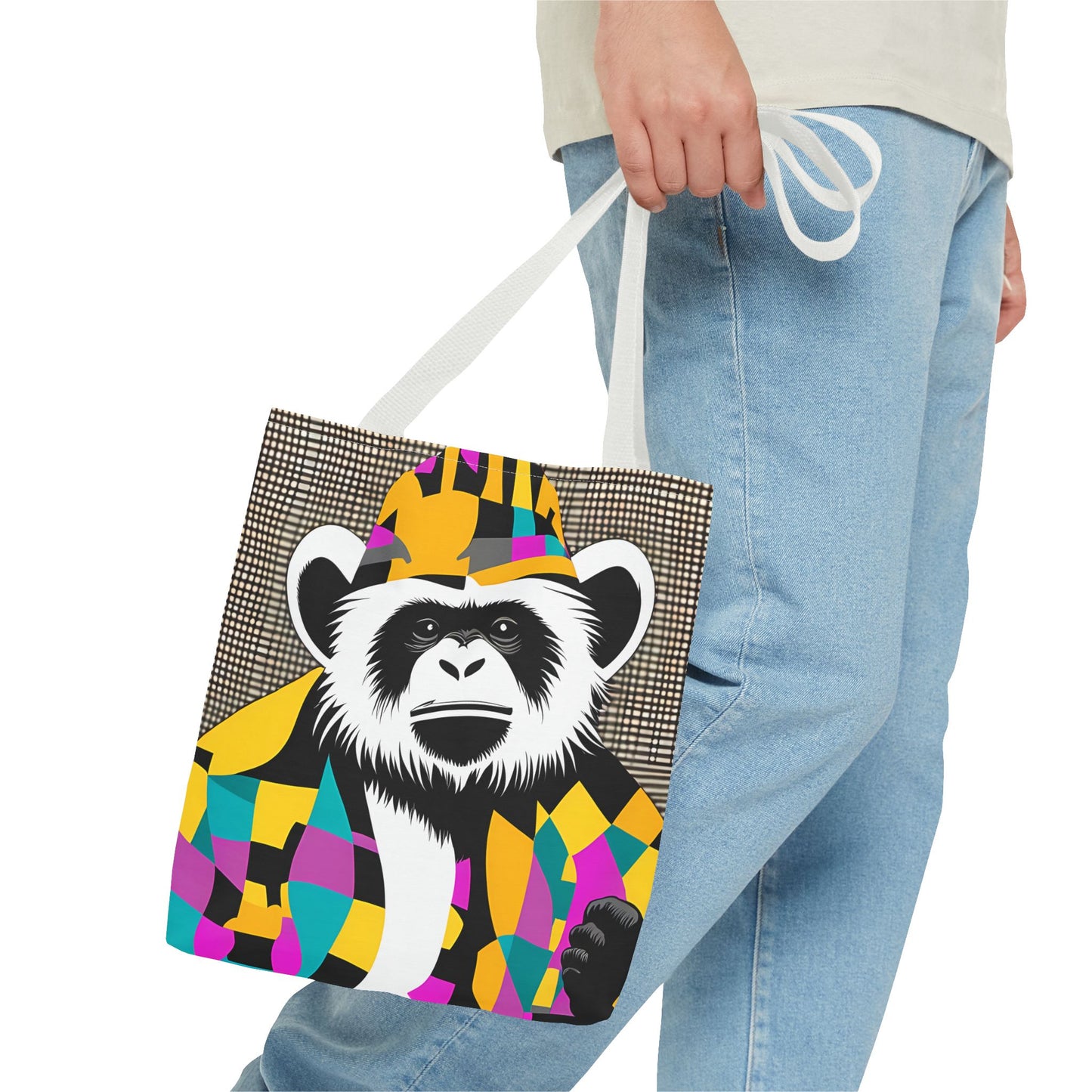 Geometric Monkey Tote Bag