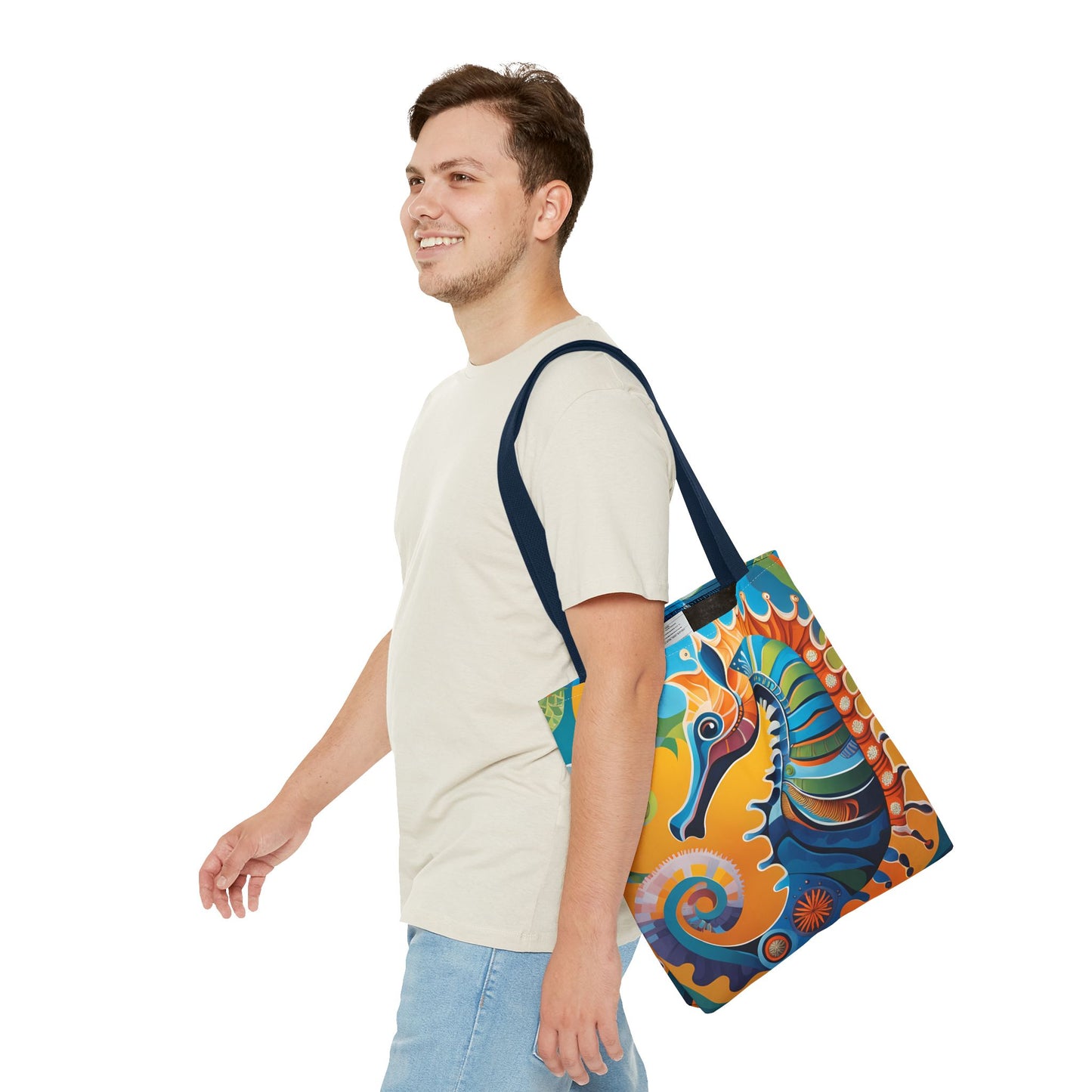 Psychedelic Seahorse Tote Bag