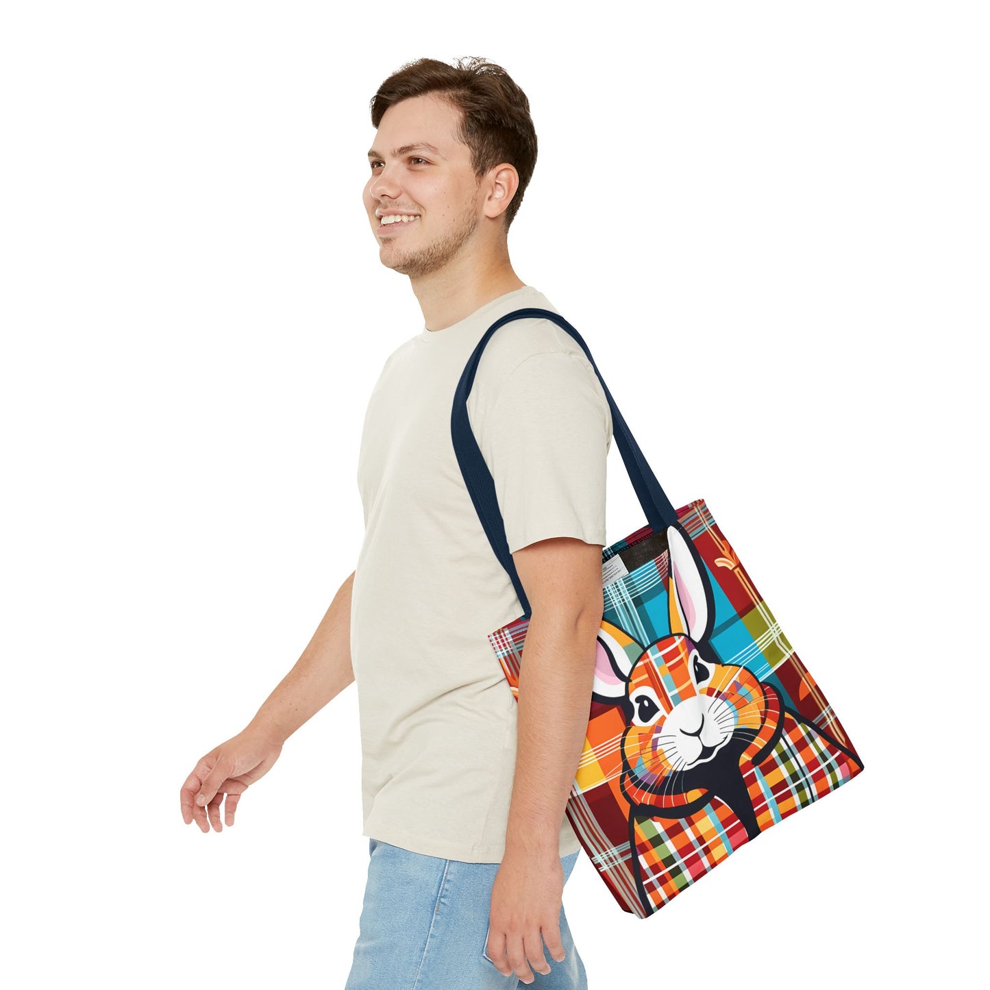Plaid Bunny Tote Bag