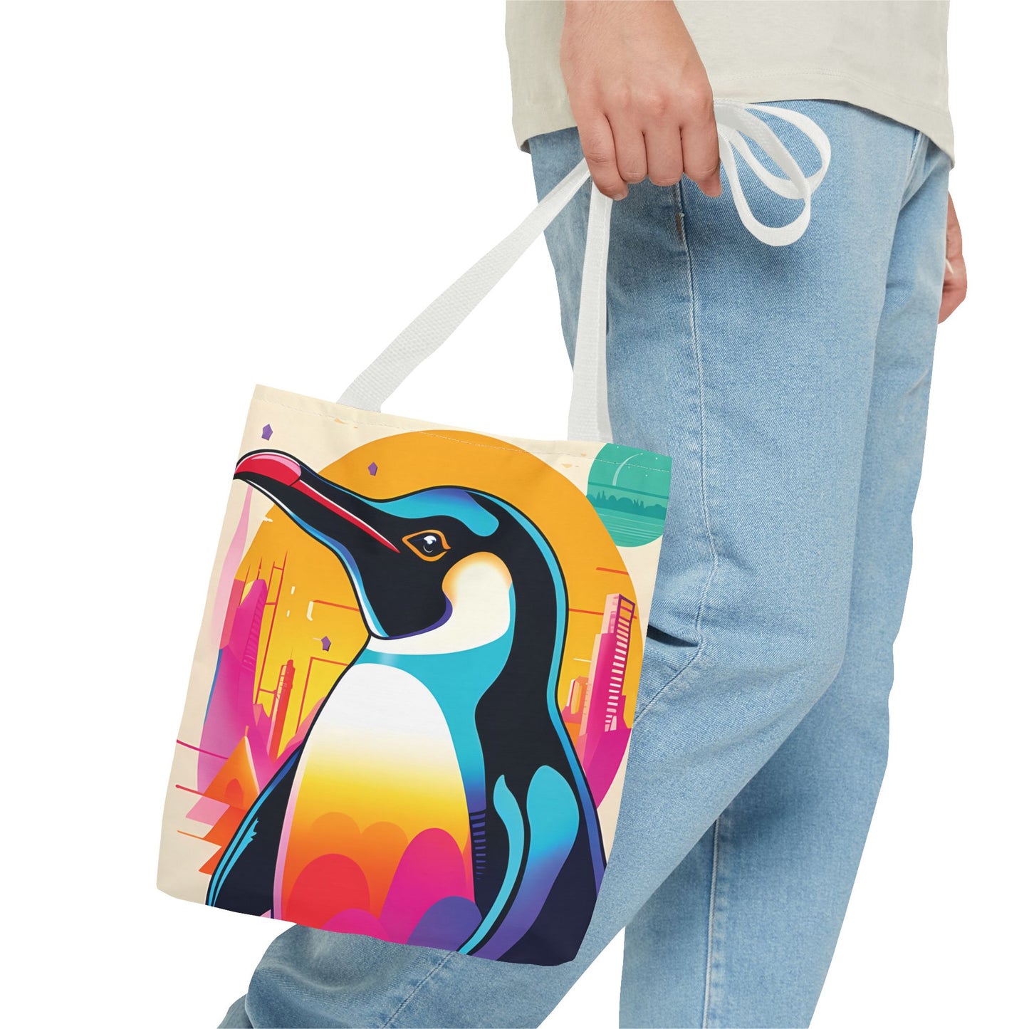 Penguin Cityscape Tote Bag