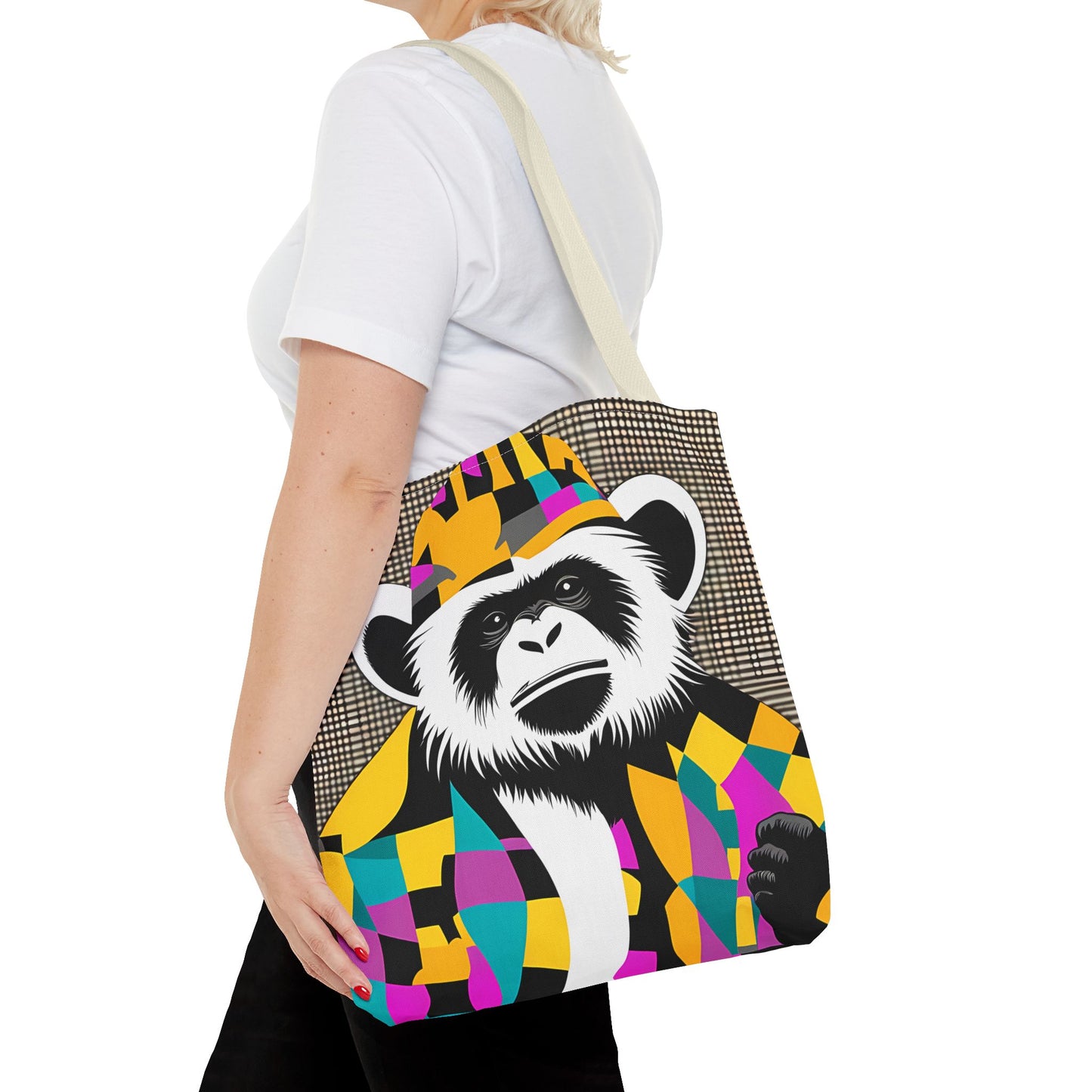 Geometric Monkey Tote Bag