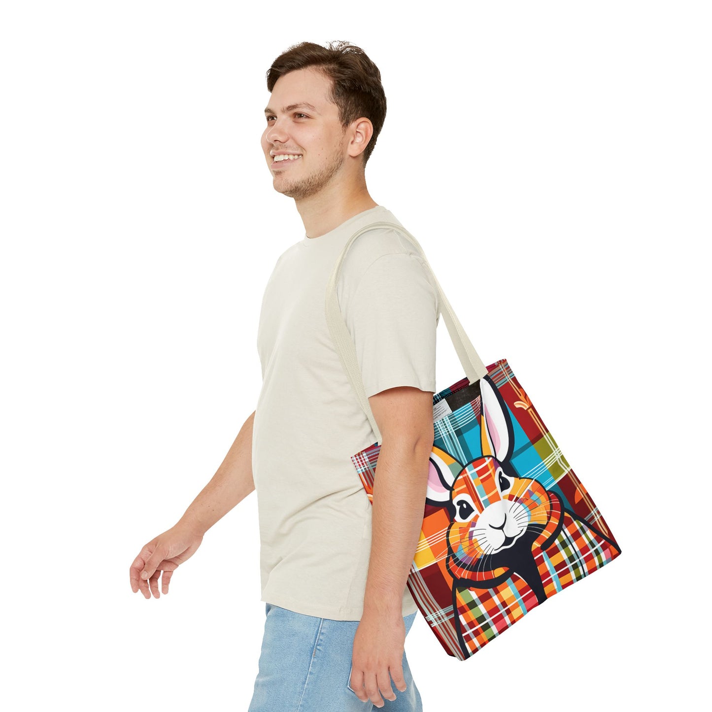 Plaid Bunny Tote Bag