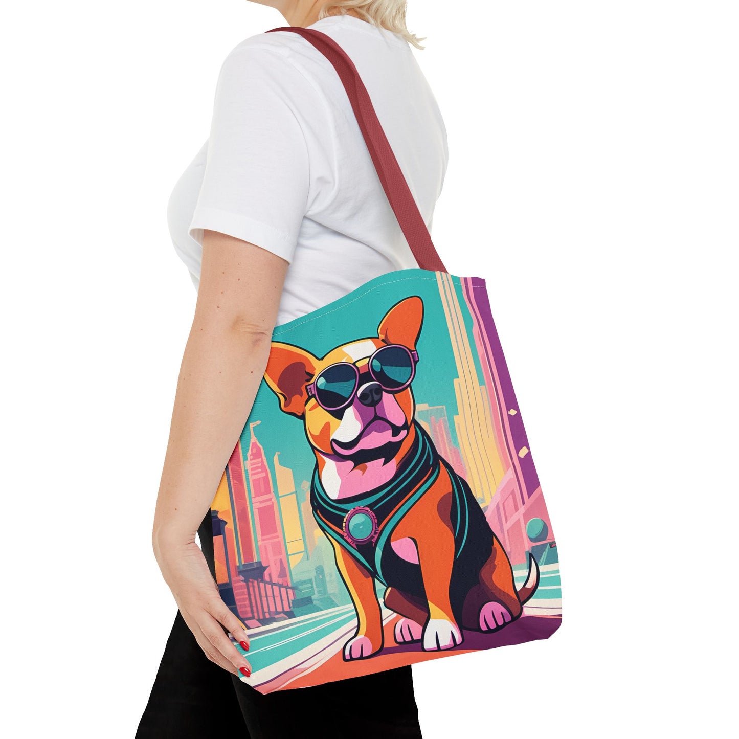 Cool Dog Cityscape Tote Bag