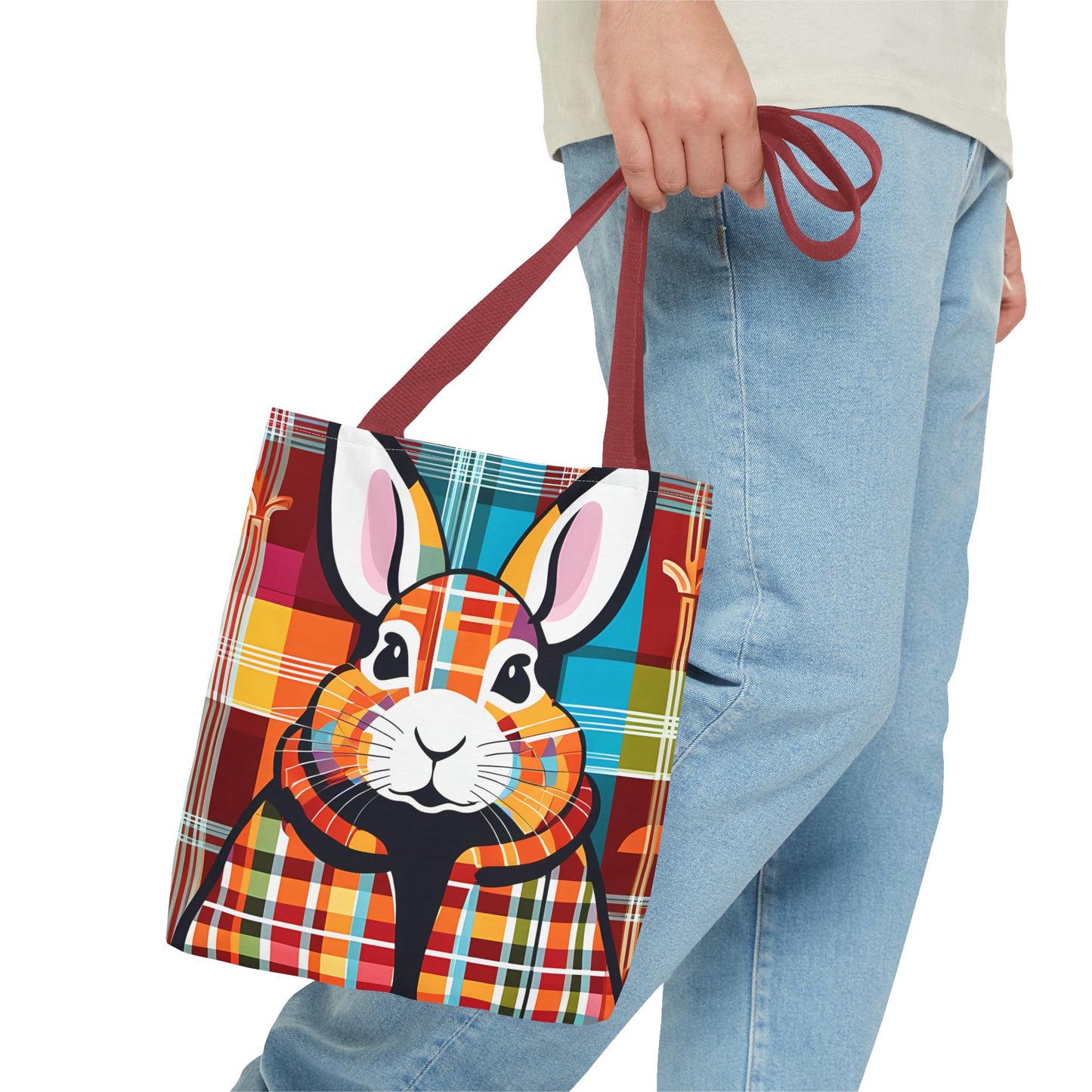 Plaid Bunny Tote Bag