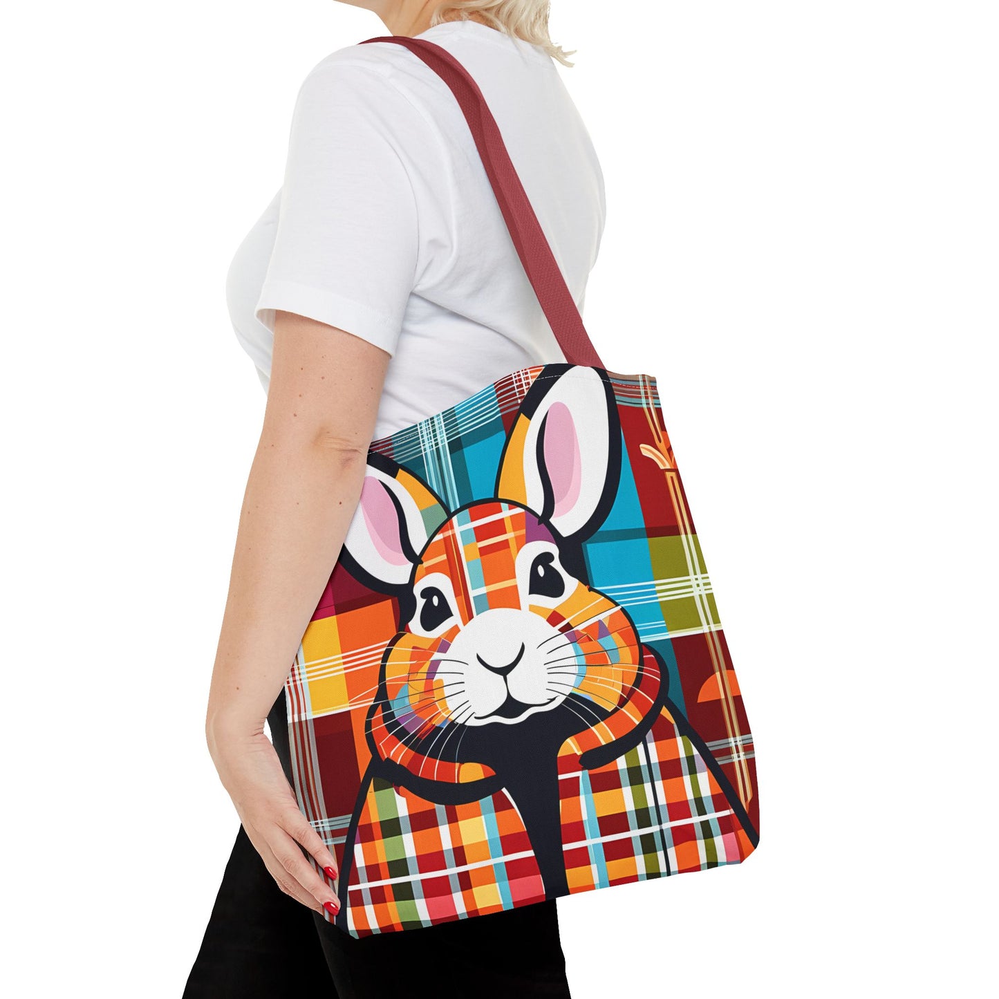 Plaid Bunny Tote Bag