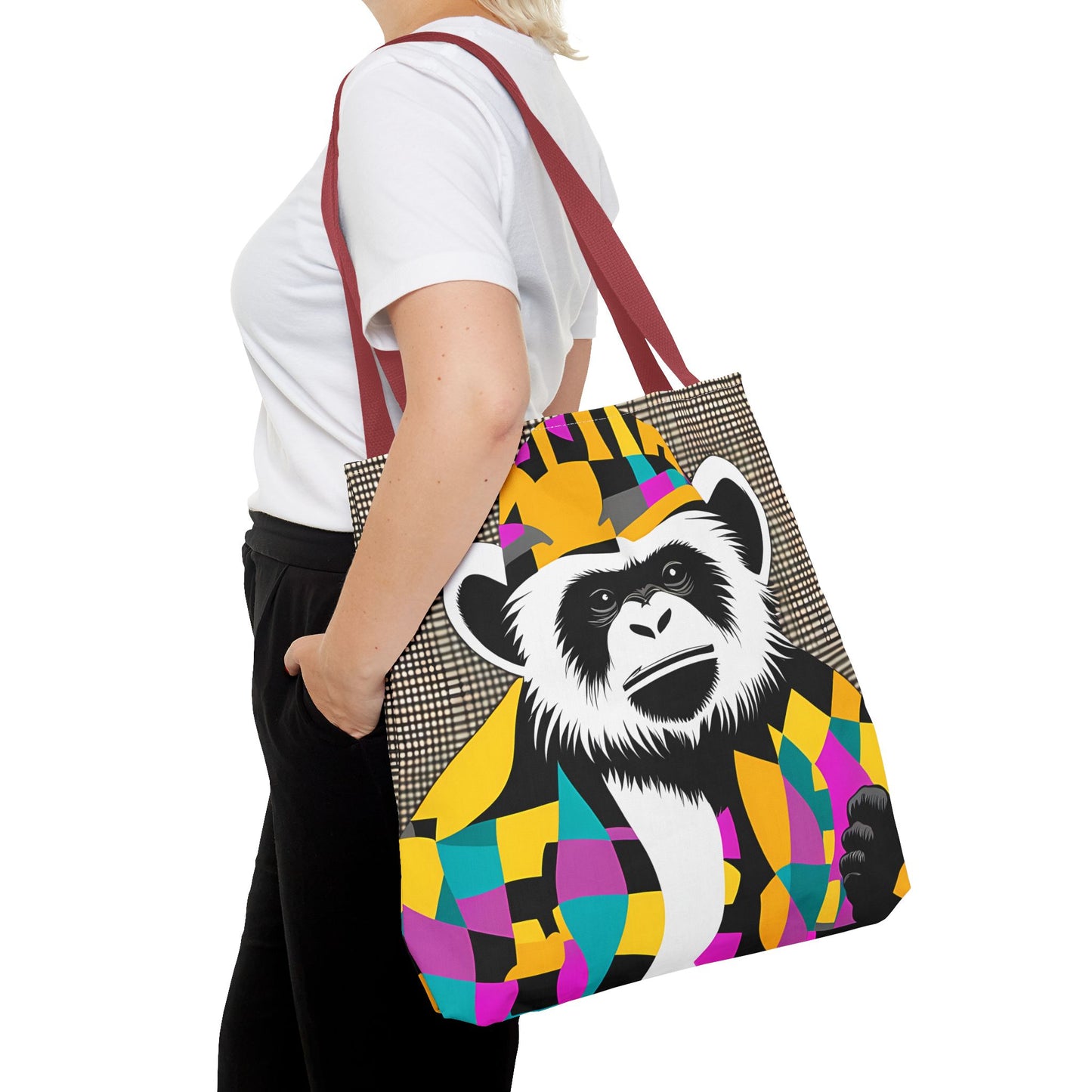 Geometric Monkey Tote Bag