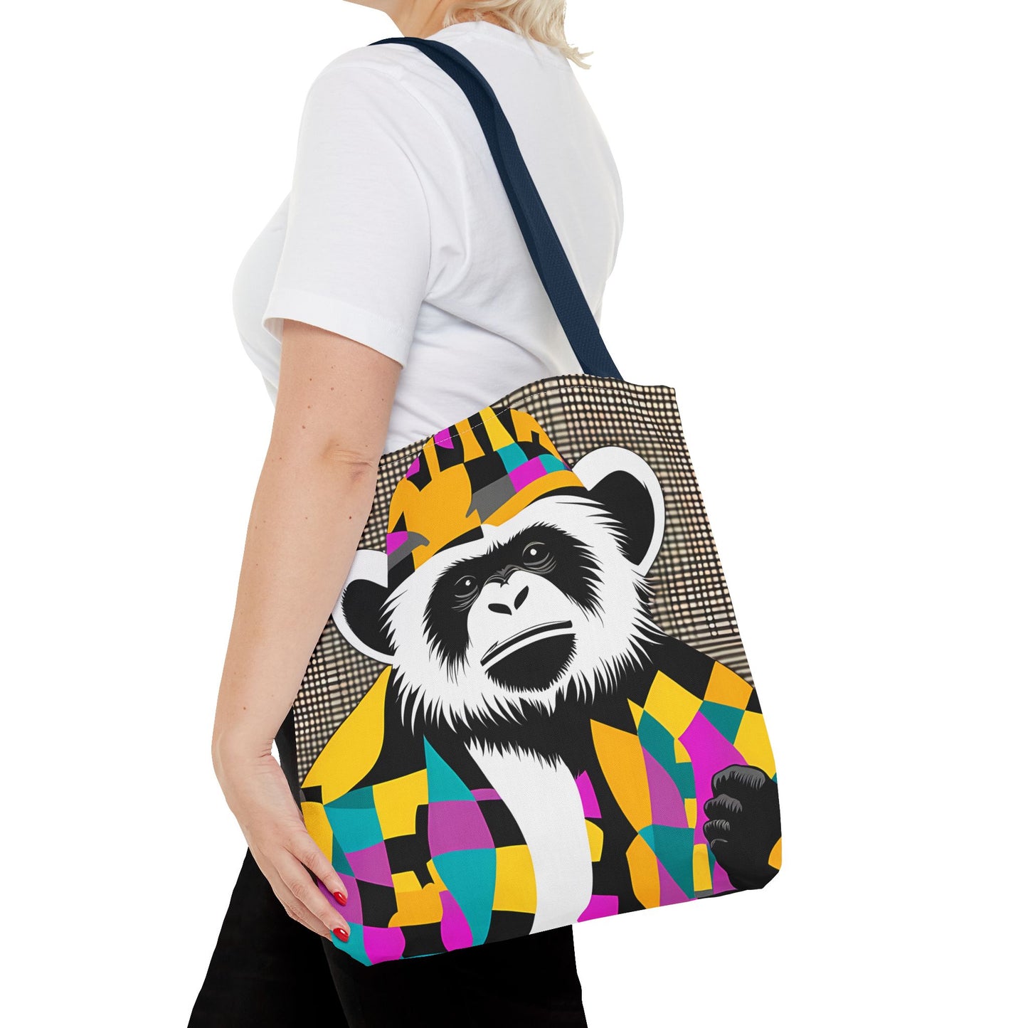 Geometric Monkey Tote Bag