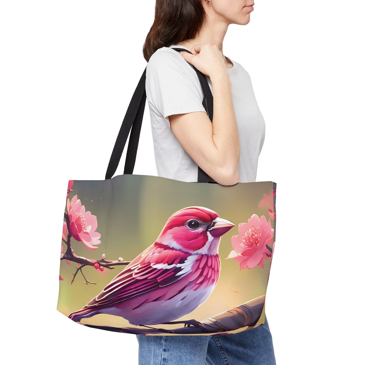 Pink Finch Tote Bag
