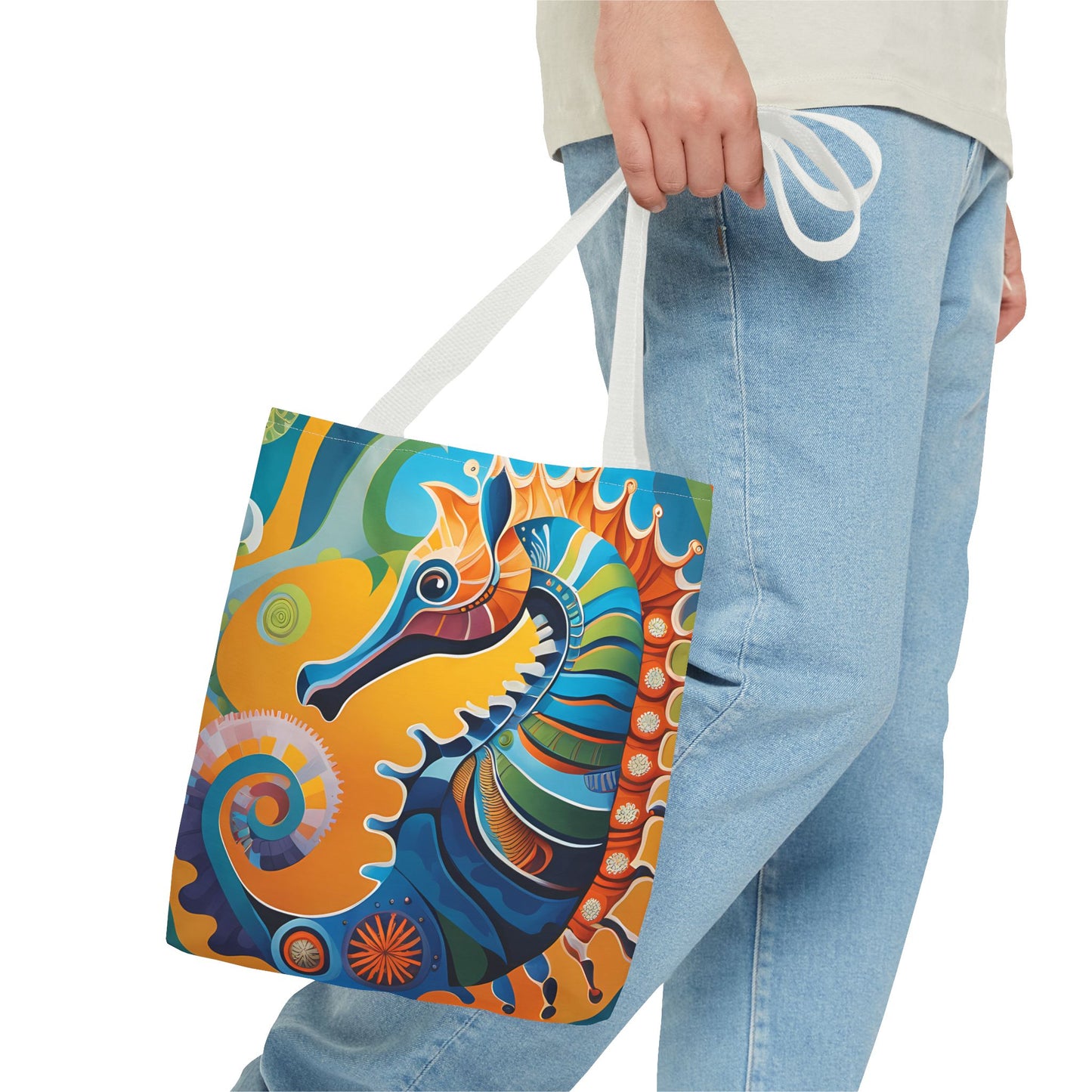 Psychedelic Seahorse Tote Bag